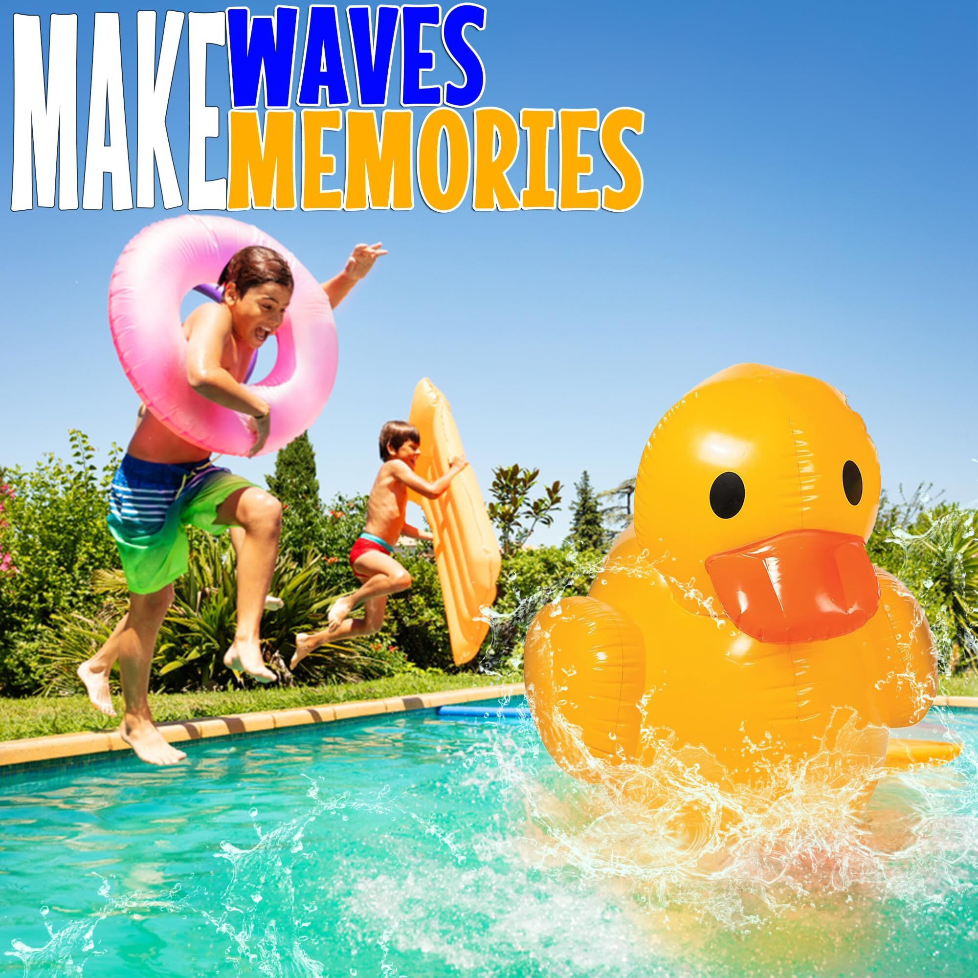 Fun Express Giant Blow Up Duck  Great For Baby Showers  Birthdays And Pool Parties  Nearly 4 Feet Long And Tall