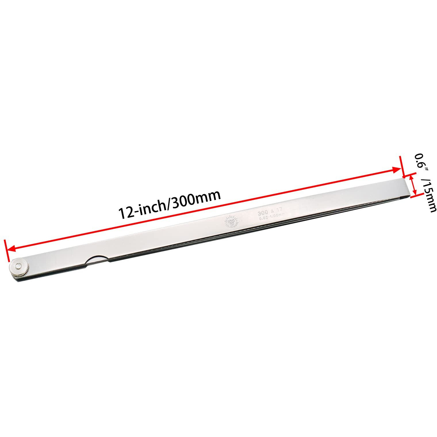 Rannb Metric Feeler Gauge Gap Measurement Tool 12-Inch Long 17 Blades 0.02-1.00Mm Thickness