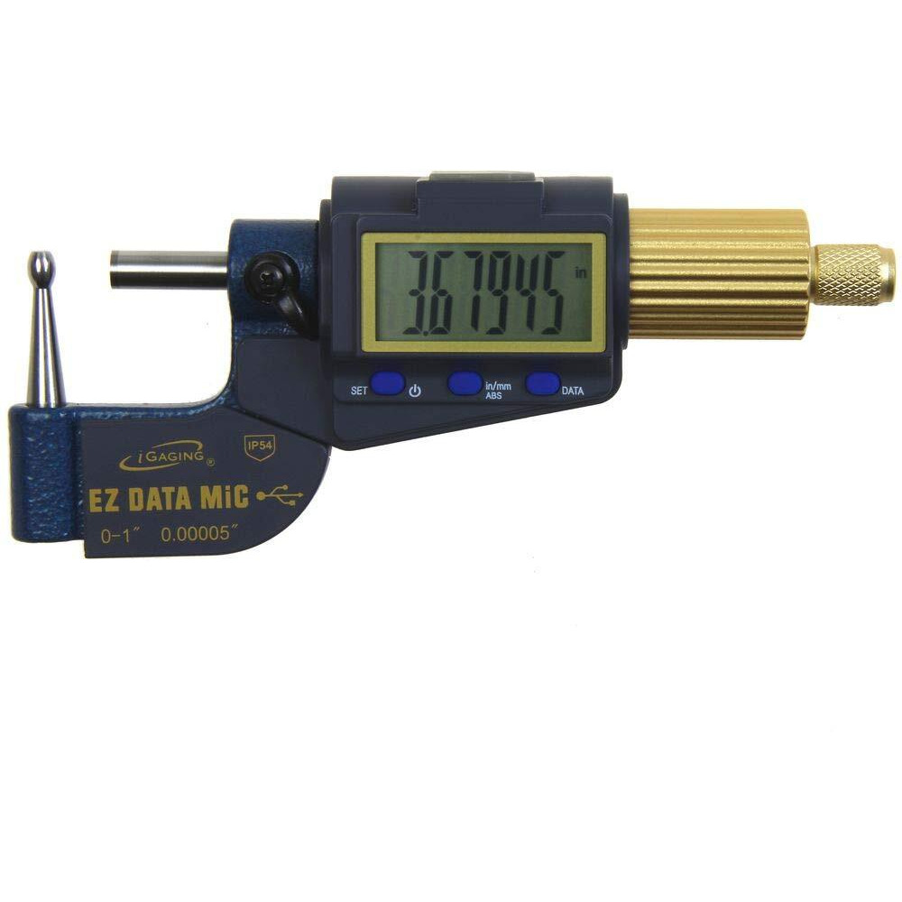 Igaging Reloading Micrometer Tube Ball Spherical Anvil 0-1""/0.00005"" Gunsmith X Large Display Gen 2