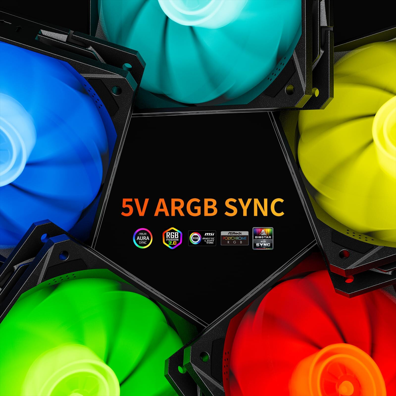 Uphere 120Mm Black Argb Computer Case Fans 3-Pack High Performance Cooling 4Pin Pwm Cpu Fan Low Noise Hydraulic Bearing Long Life Up To 40 000 Hours Compatible With Desktop Nk1207-3