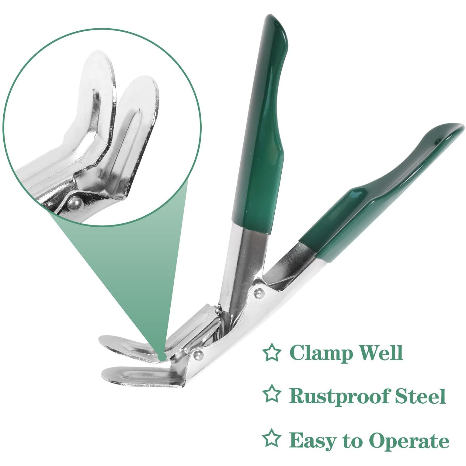 Kamaster Stainless Steel Grill Grate Lifter Gripper Grate Grabber With Green Protective Cover Big Grill Grate Lifter Tool For Big Green Egg Grill Kamado Charcoal Grill Smoker Weber Primo Grill Dome