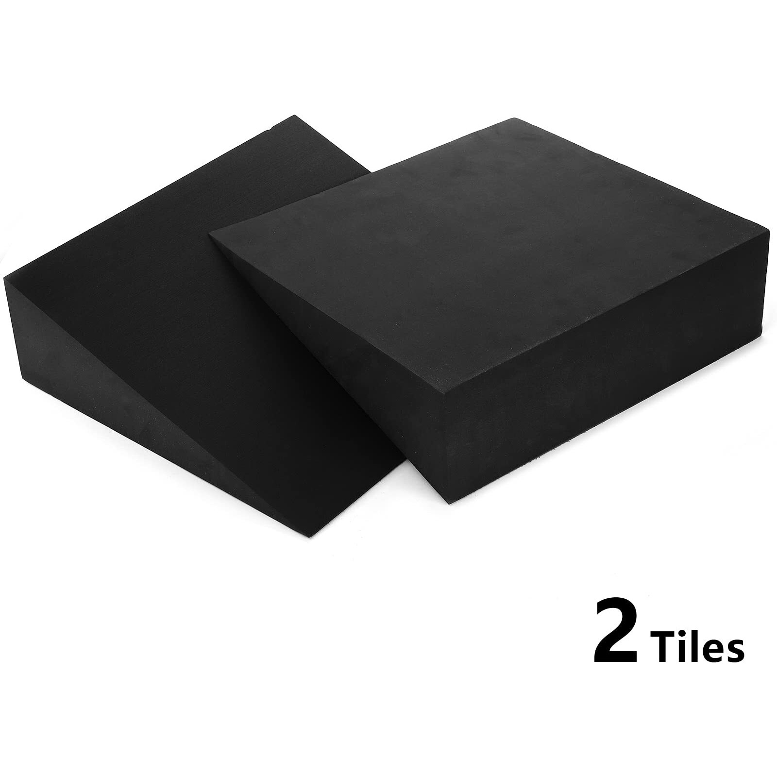 Deayou 2 Pack Yoga Foam Wedge  13"" Eva Foam Wedge Block For Exercise  Back Support  Footrest Cushion (Black)