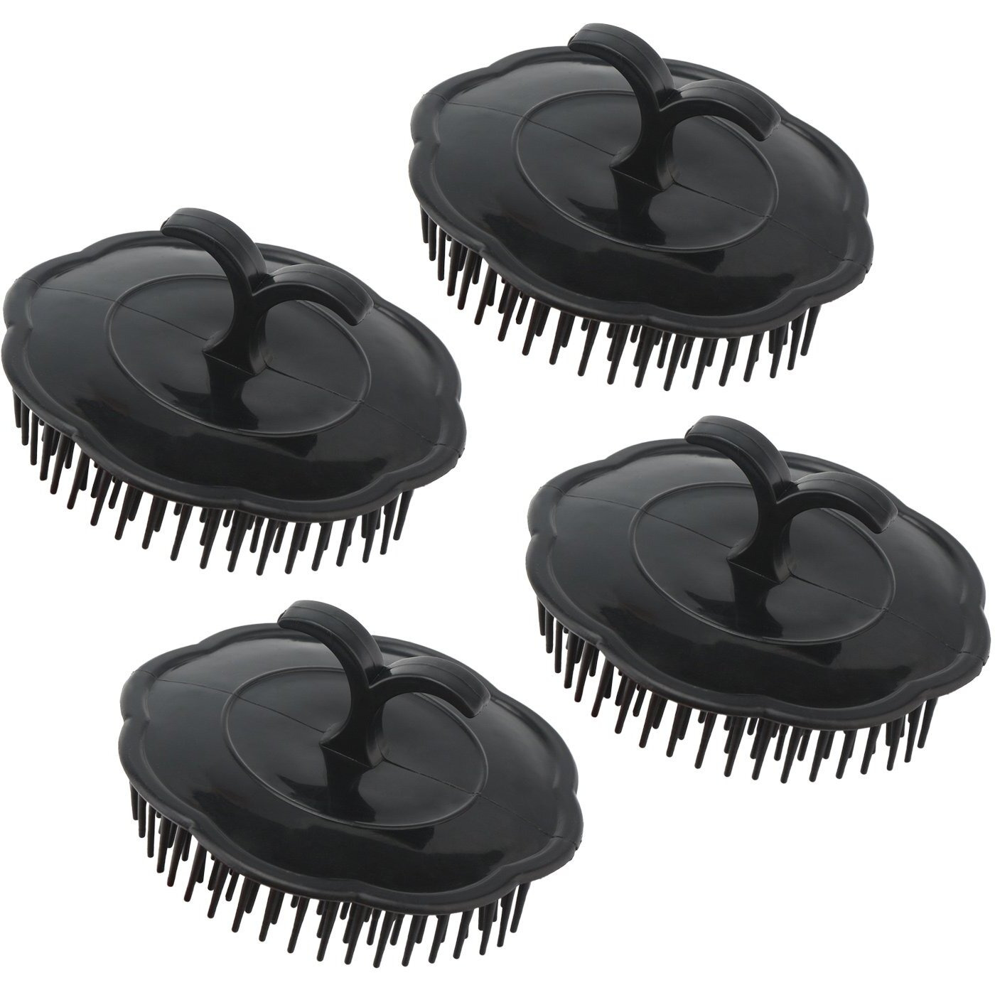 Segbeauty Mens Shampoo Brush  4Pcs Scalp Massage Brushes  Massage Hair Brush Floriated Shower Comb For Deep Cleaning Hair Men's Hand Brush Plastic Growth Beard Brush Pet Grooming Round Palm Brush