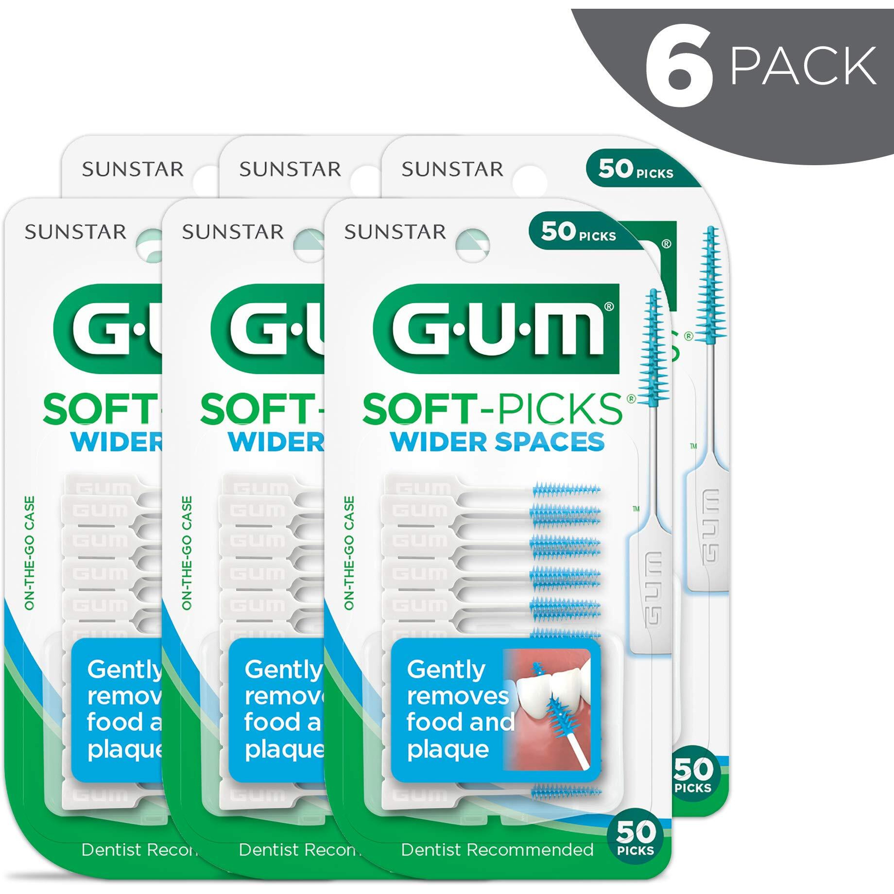 Gum - 10070942002360 Soft-Picks Wider Spaces Dental Picks  50 Count (Pack Of 6)