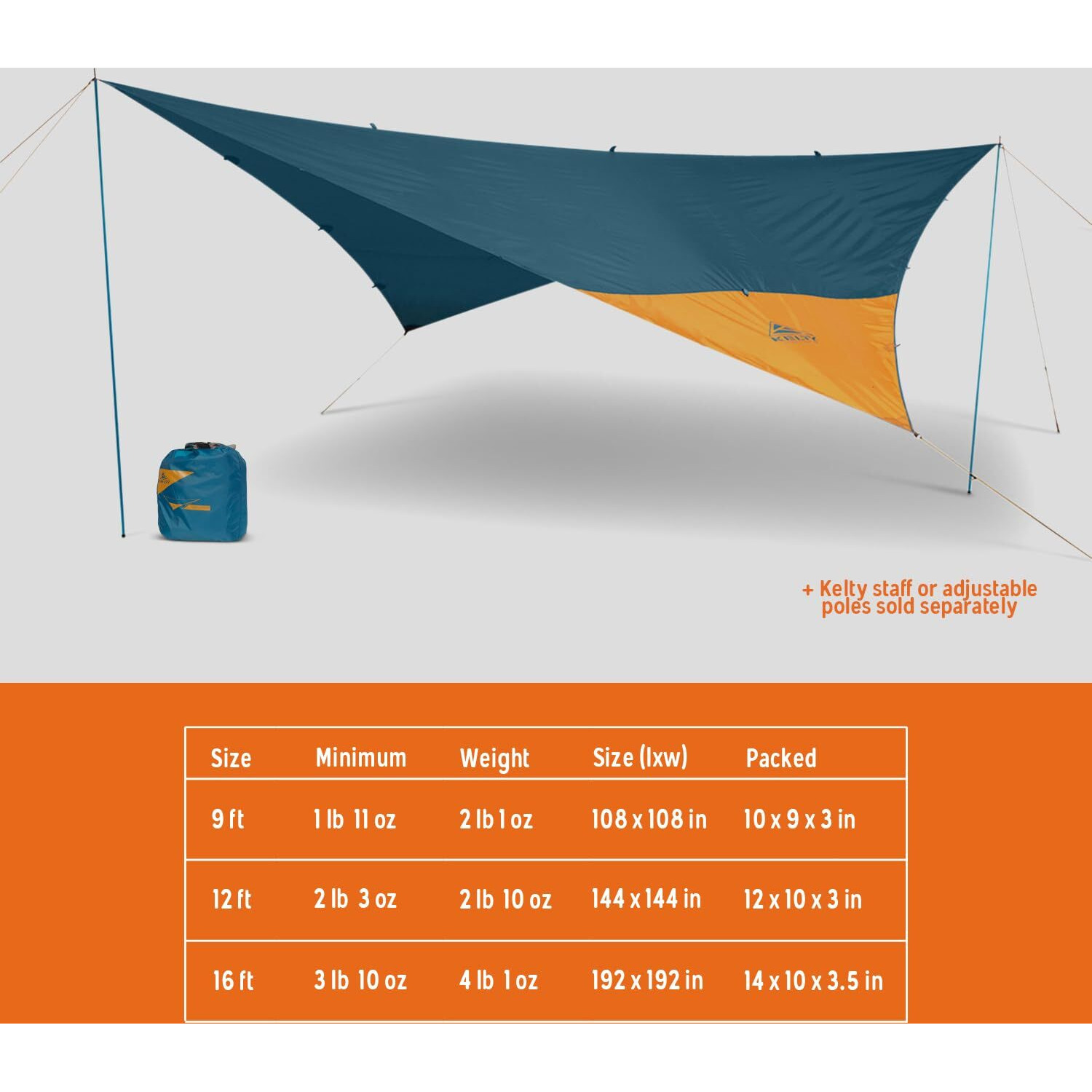 Kelty Noah's Tarp (2020 Update) Sun Shelter Rainfly - 16Ft