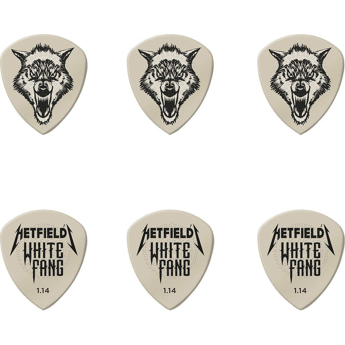 Jim Dunlop Hetfield's White Fang Custom 1.14Mm Flow Guitar Pick Tin (Ph122T114)