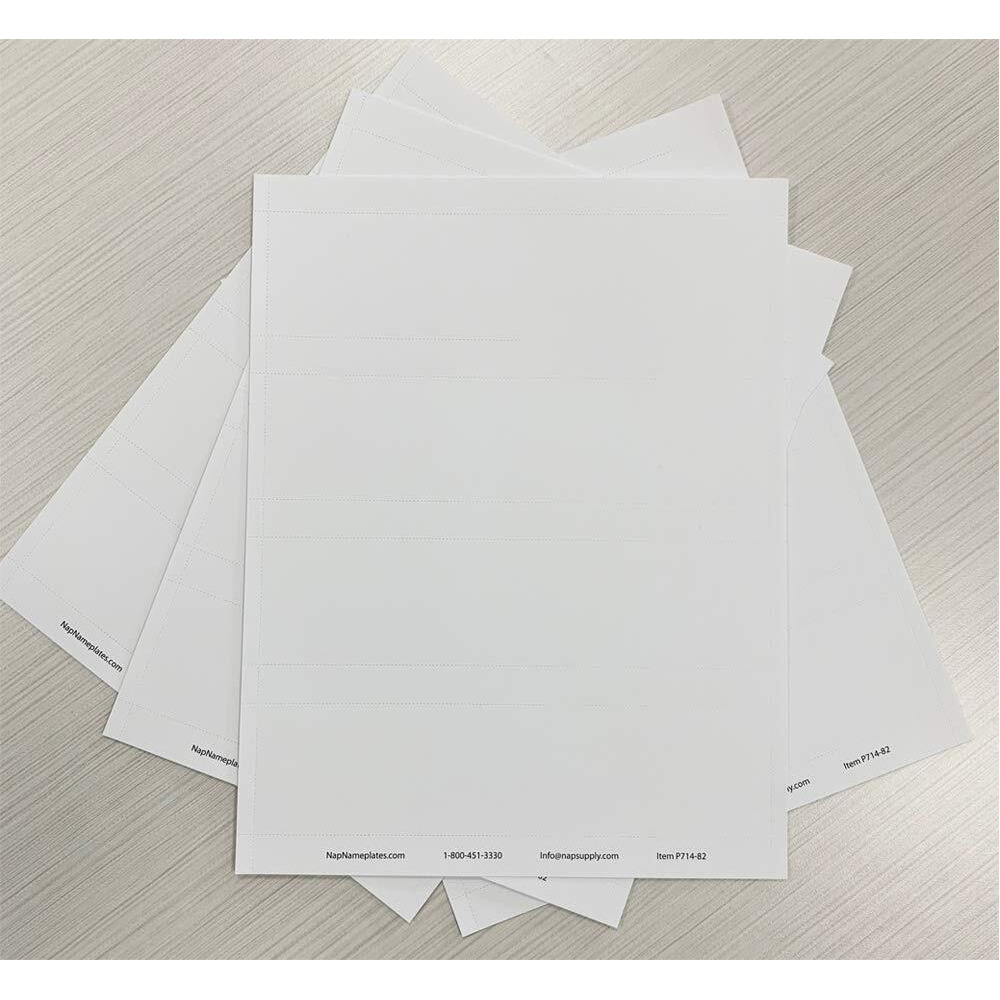 Perforated Paper Nameplate Inserts  Pack Of 20 (10"" X 1.5"")