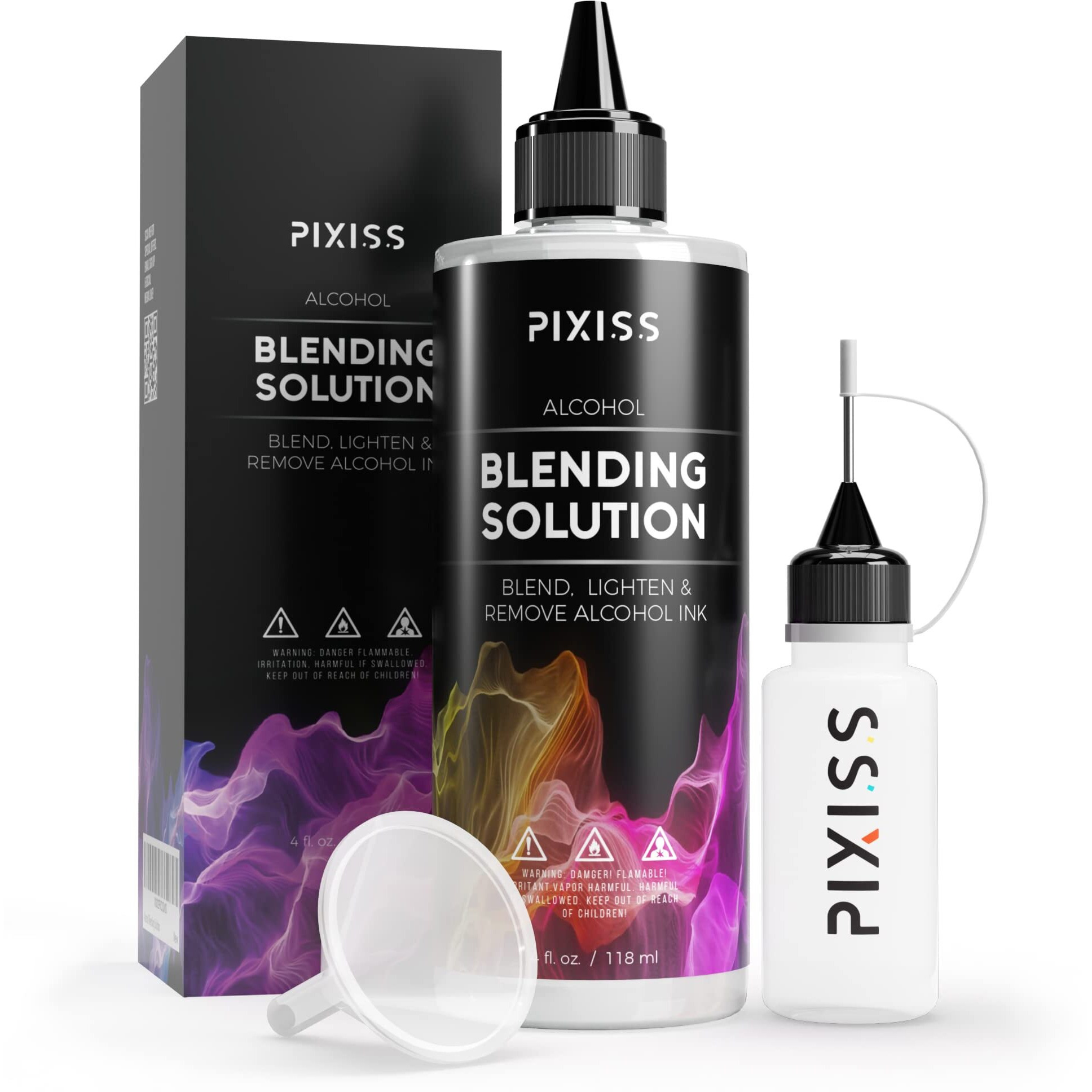 Alcohol Blending Solution For Ink - Large 4Oz Ink Blending Solution - Works With All Alcohol Inks - With Applicator Tip  Applicator Bottle And Funnel