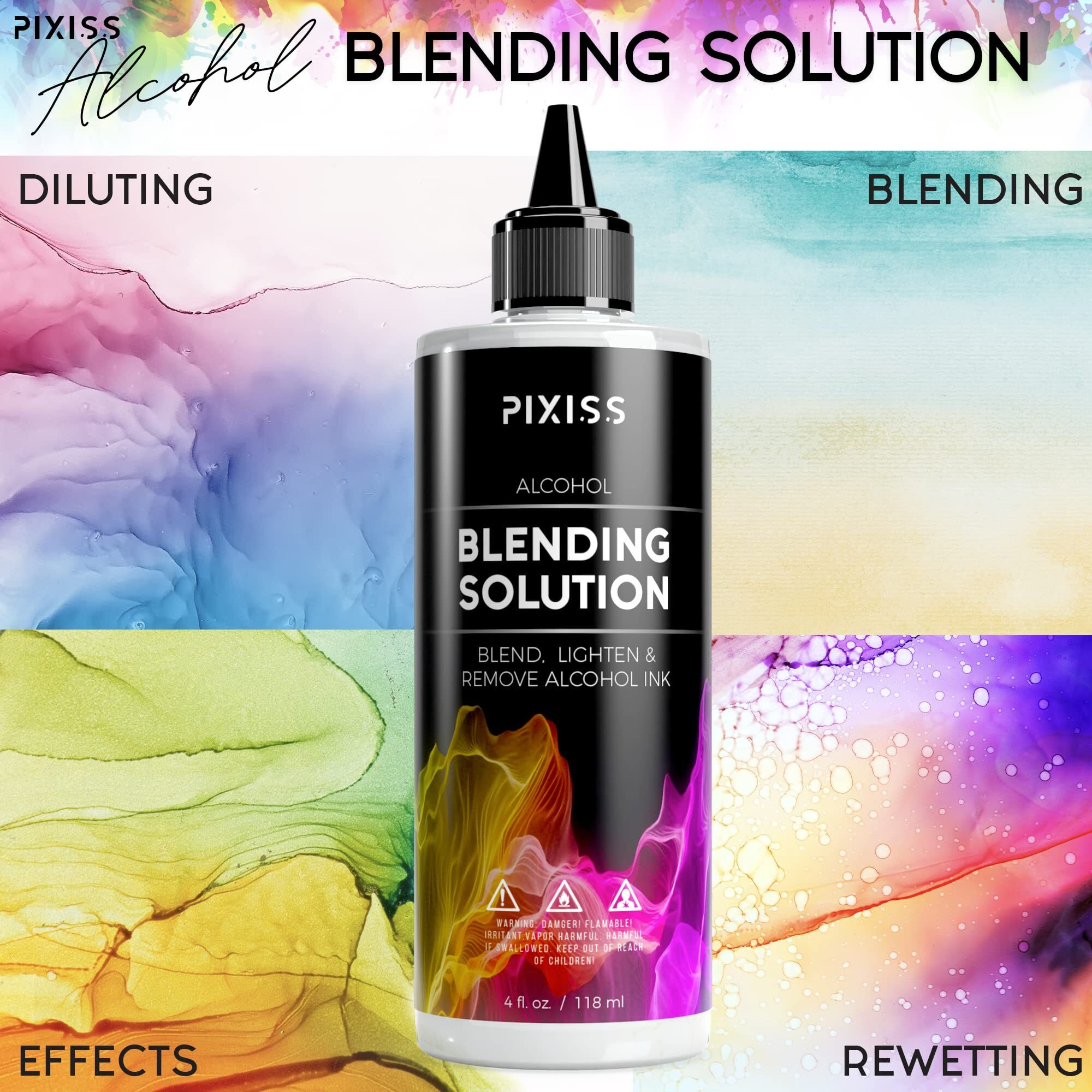 Alcohol Blending Solution For Ink - Large 4Oz Ink Blending Solution - Works With All Alcohol Inks - With Applicator Tip  Applicator Bottle And Funnel