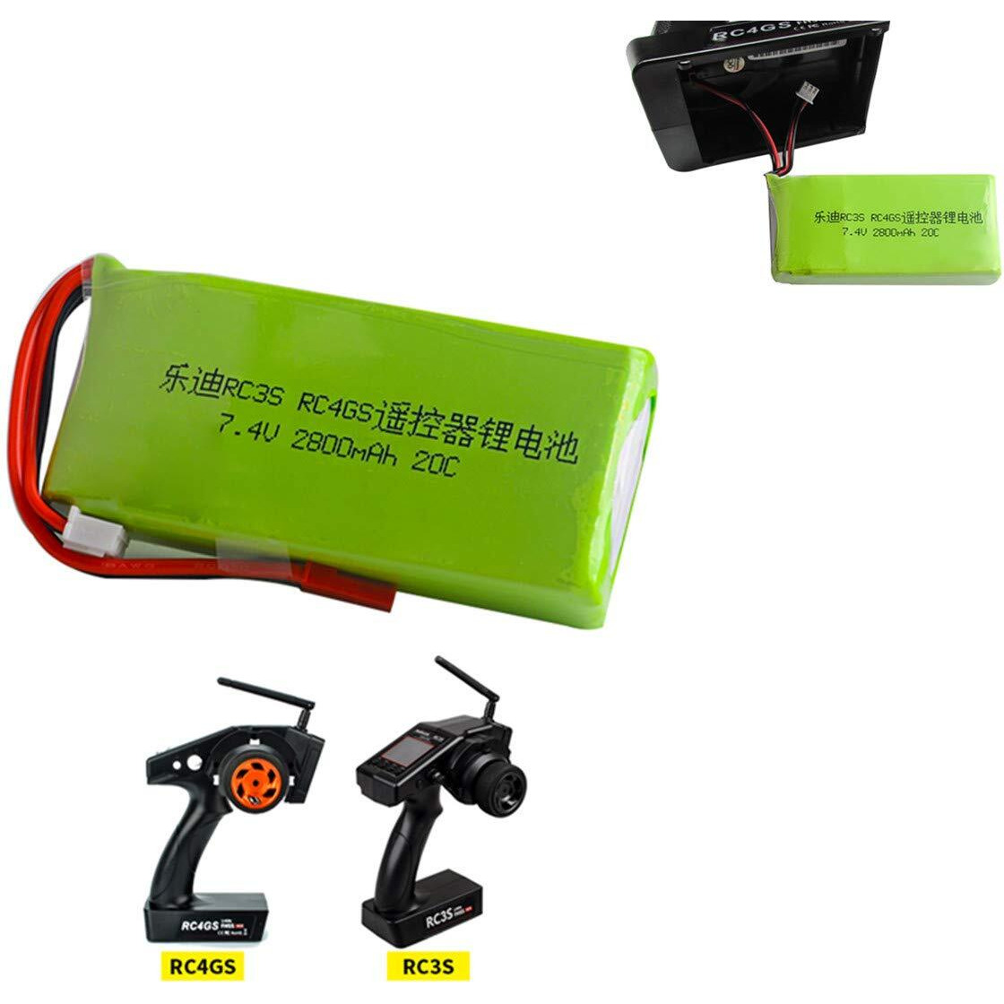7.4V 2800Mah 20C Lipo Battery Li-Polymer 2S For Radiolink Rc3S Rc4Gs Rc6Gs Transmitter Reomote Controller