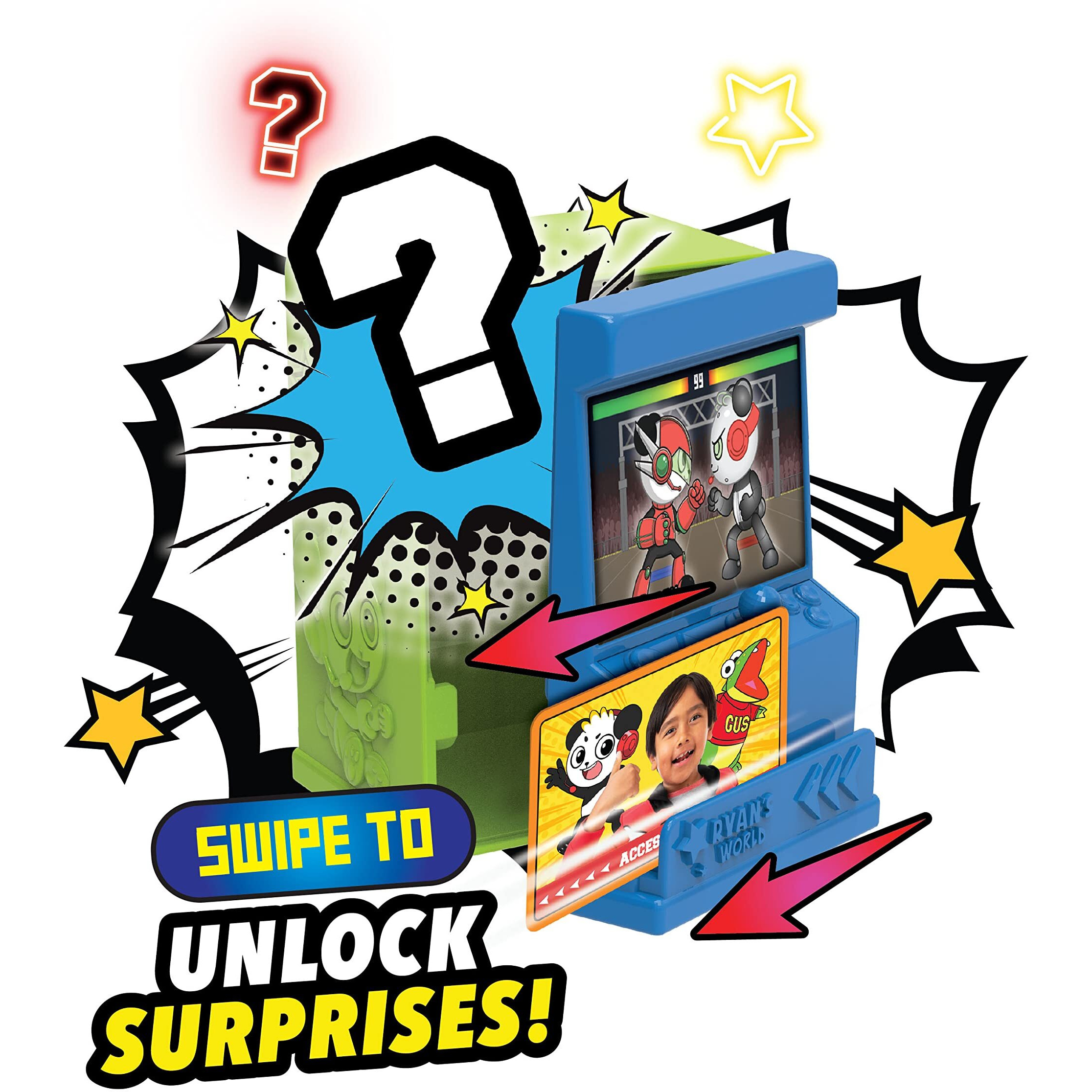 Ryan's World Surprise Arcades  11-Pieces  4 Arcade Game-Containers  Glow-In-The-Dark Figure  Kids Toys For Ages 3 Up By Just Play