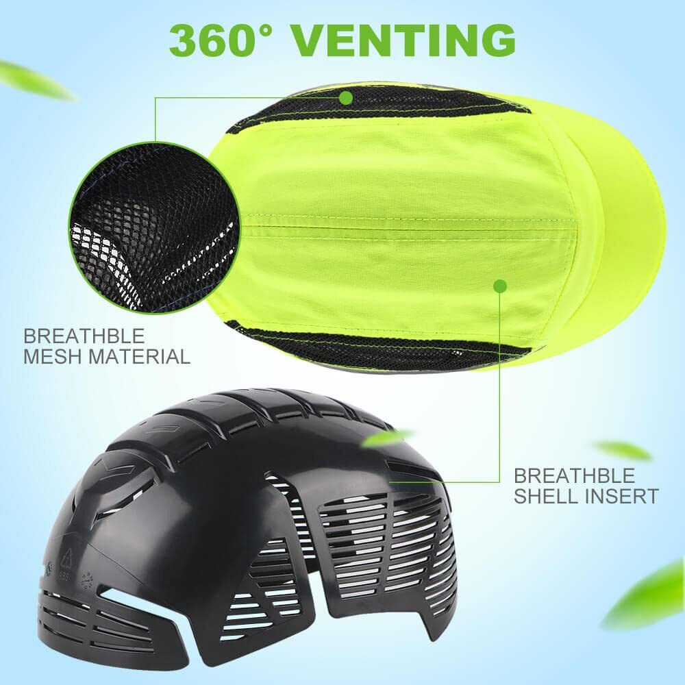 Bump Cap For Safety Baseball Cap Style Hard Hats For Adult Men Women Breathable Lightweight Safety Hat For Head Protection With Reflective Stripes