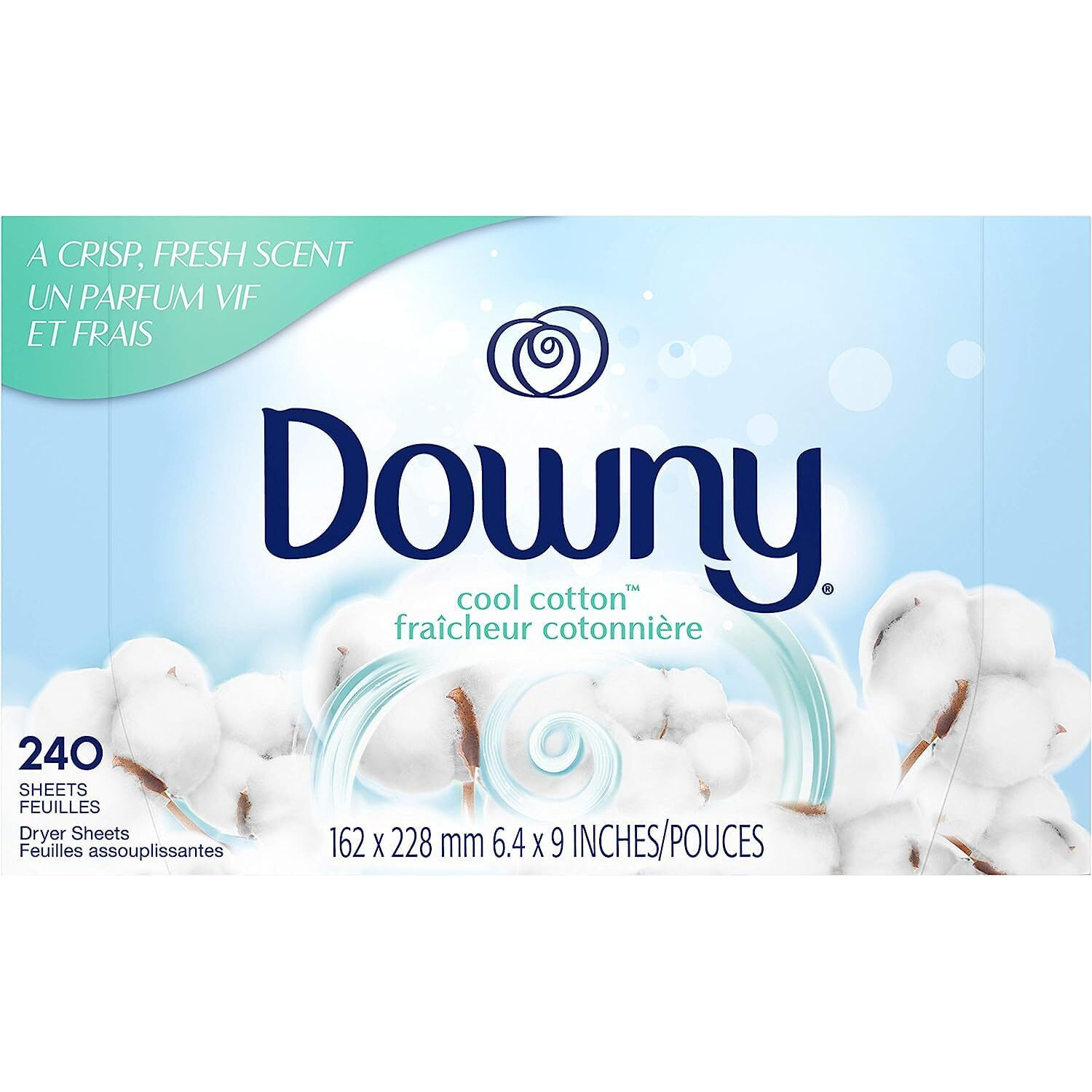 Downy Dryer Sheets Laundry Fabric Softener  Cool Cotton  240 Count