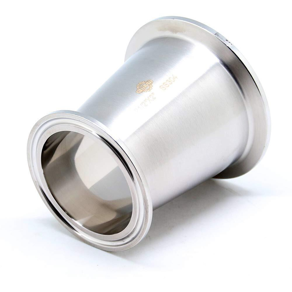 Qiimii Sanitary Fitting Reducer Fitting Ss304 Tri Clamp Ferrule Style 2.5"" Tube Od To 2"" Tube Od (2.5 Inch X 2 Inch )