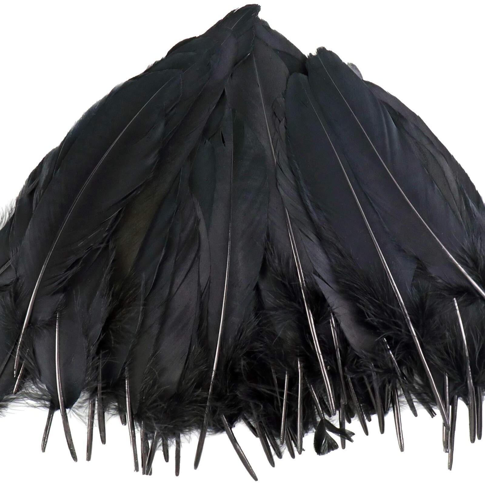 Haimay 200 Pieces Black Feathers For Craft Wedding Home Party Decorations  6-8 Inches Goose Feathers Black Craft Feathers