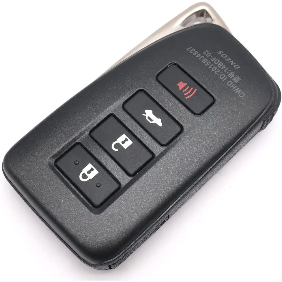 4 Buttons Replacement Key Fob Cover Fit For Lexus Es250 2018 Nx300H 2018-2013 Es350 Gs350 2016-2013 Gs300H Gs450H Es300H Nx300 Smart Keyless Entry Remote Key Fob Case Shell (Black)