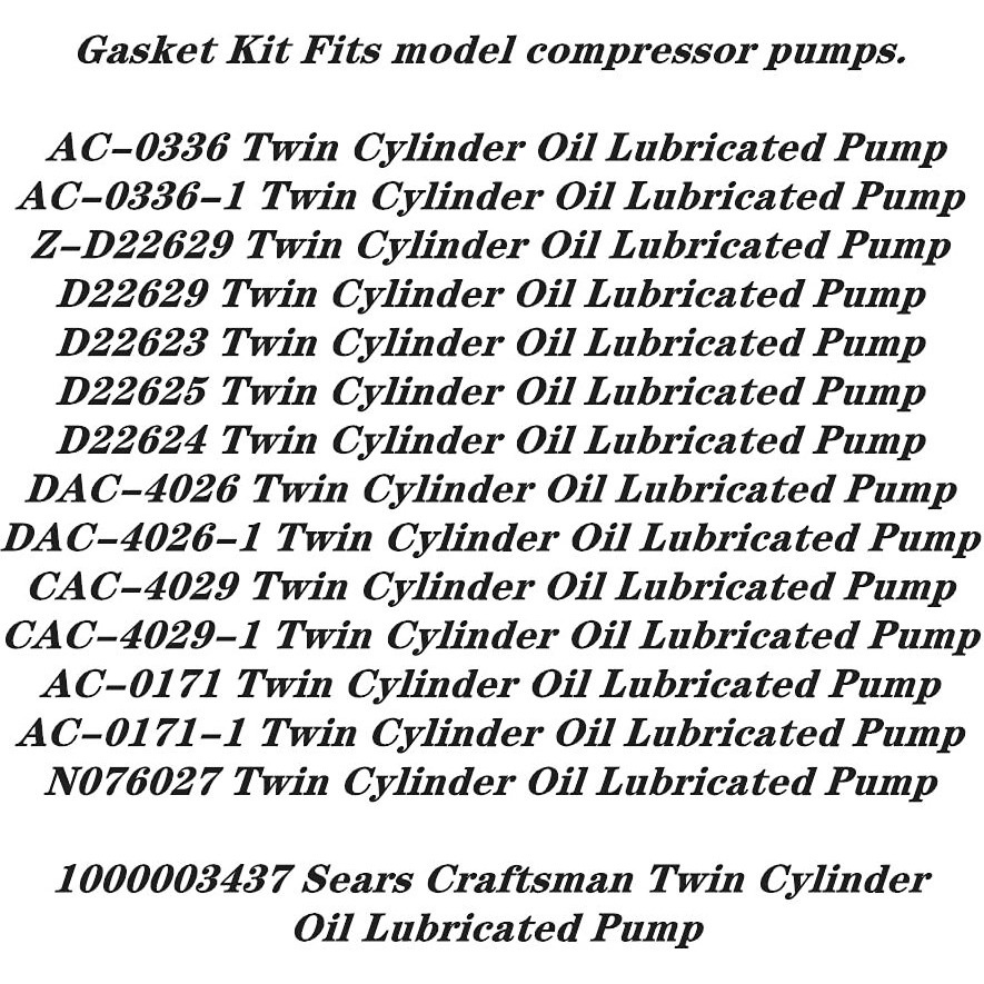 5140118-80 / Z-Cac-291-1  5140118-79 Valve Plate Head Gasket And 265-17 Air Filter  Compatible With Craftsman Porter Cable Air Compressor - Prevent Air Leakage Between Crankcase Cylinder