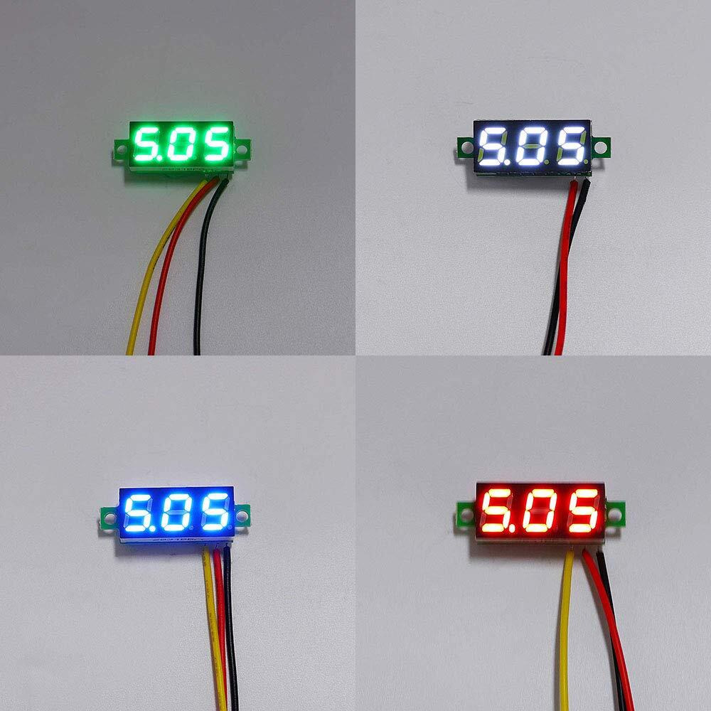Mcigicm Voltage Tester  2.5V-30V Mini Digital Dc Voltmeter With 0.28 Inch Led Display (5 Pcs)