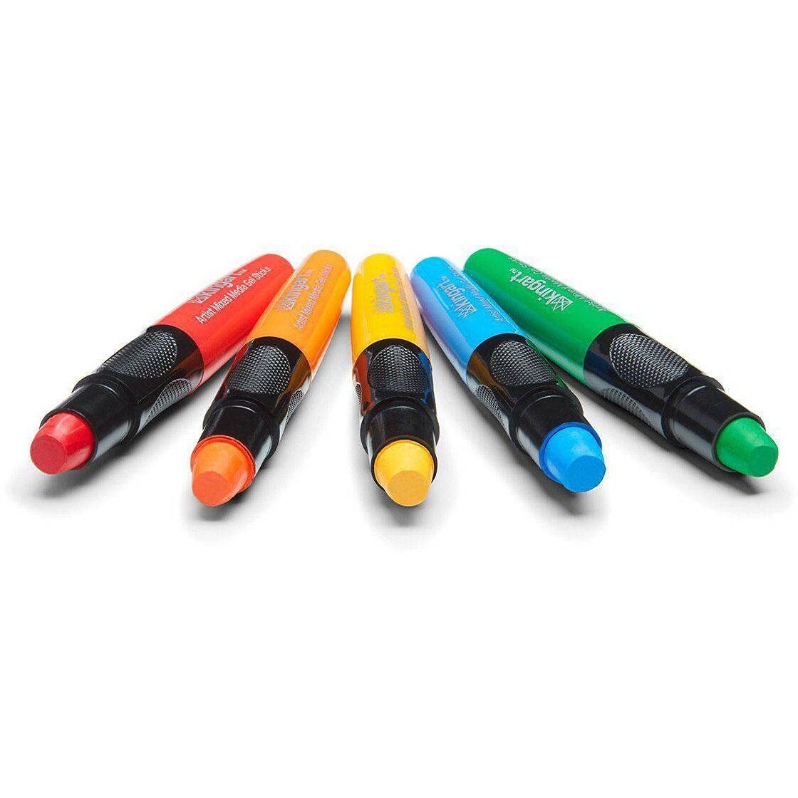Kingart 582-12 Primary Gel Stick Set  Artist Pigment Crayons  12 Primary Colors  Water Soluble  Creamy  And Odorless  Use On Paper  Wood  Canvas And More