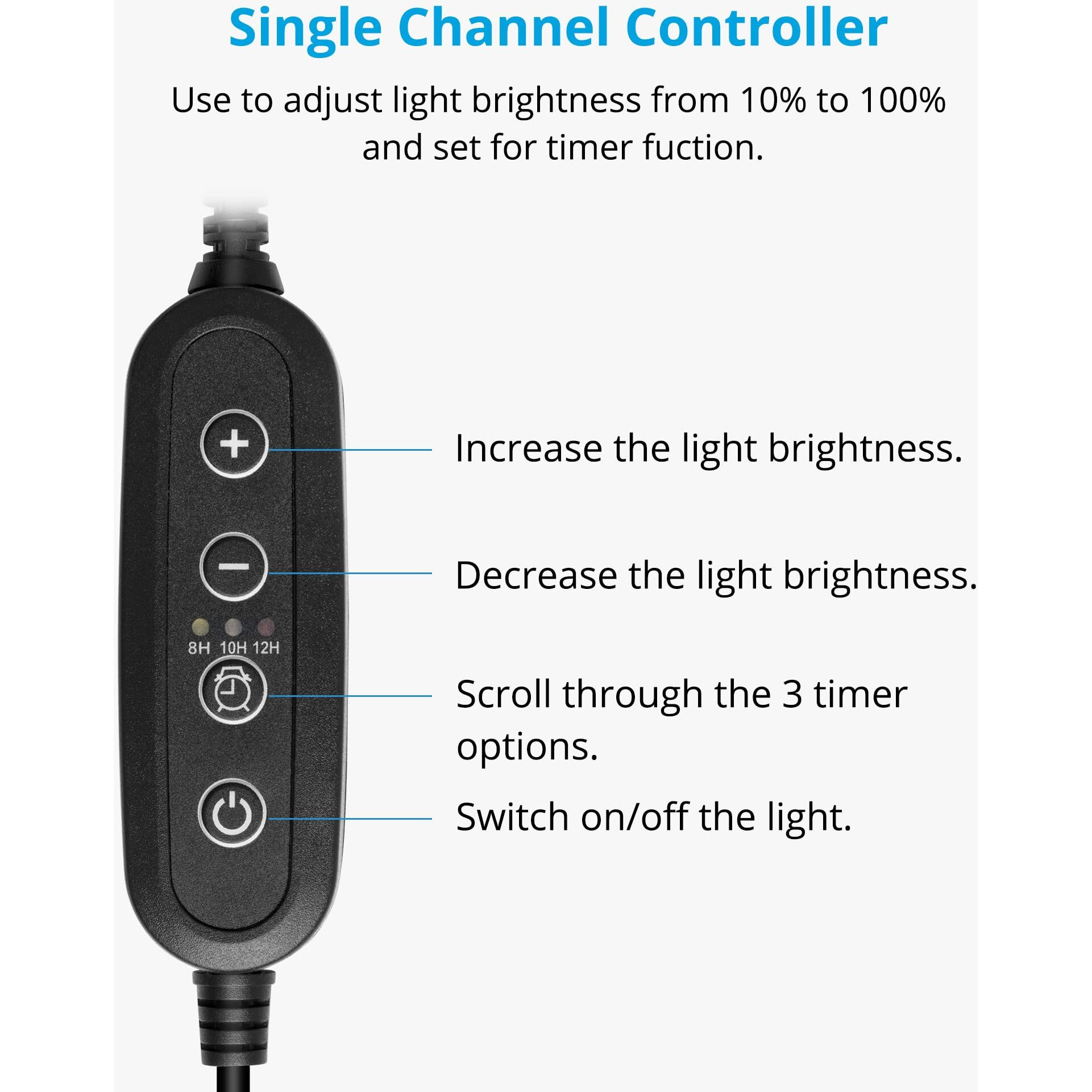 Nicrew Aquarium Light Timer&Dimmer  Easy To Program Fish Tank Light Controller