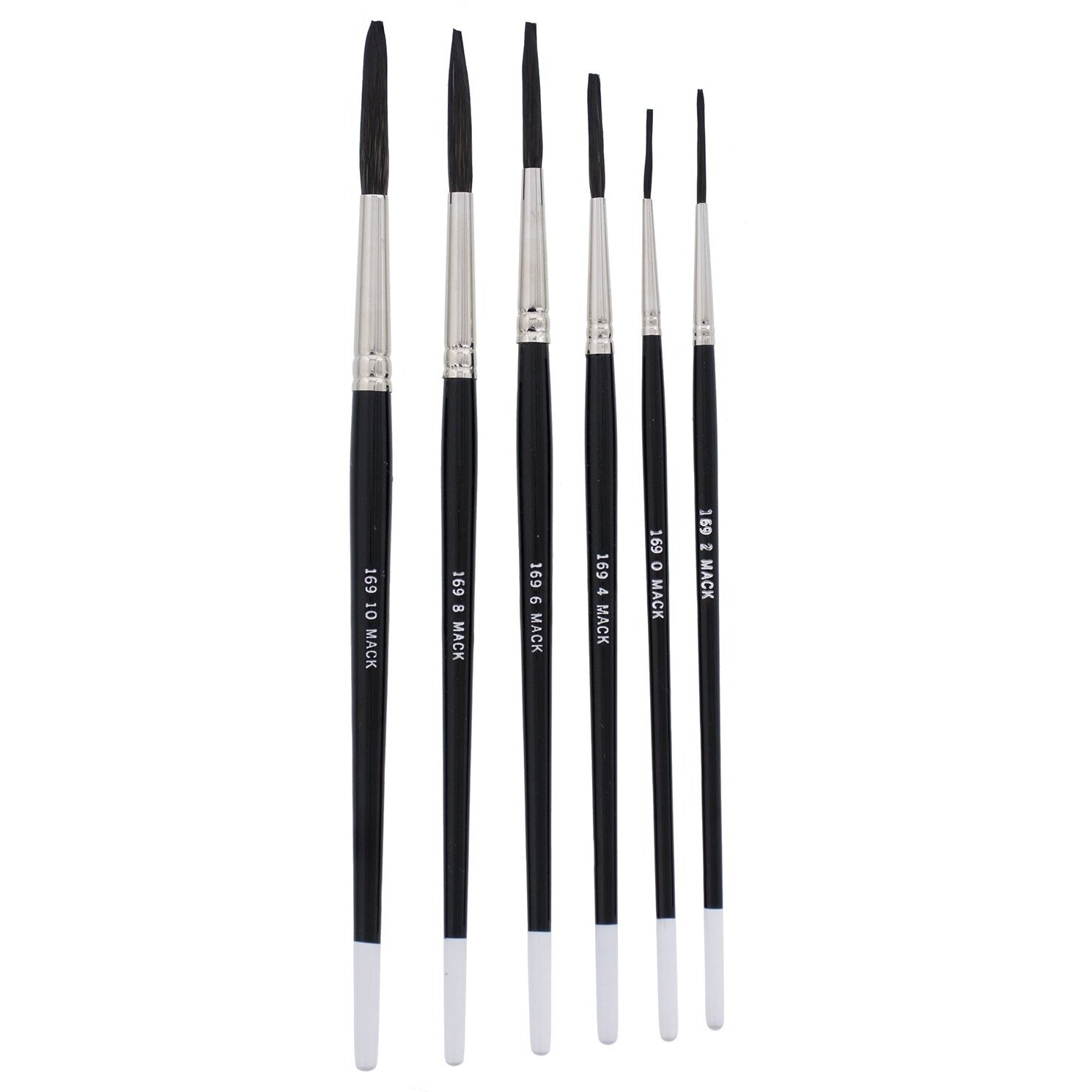 Andrew Mack Brush Am169-0-10 Series 169 Blue Squirrel And Black Synthetic Mix Quill Sizes 0-10 Pinstriping Brushes
