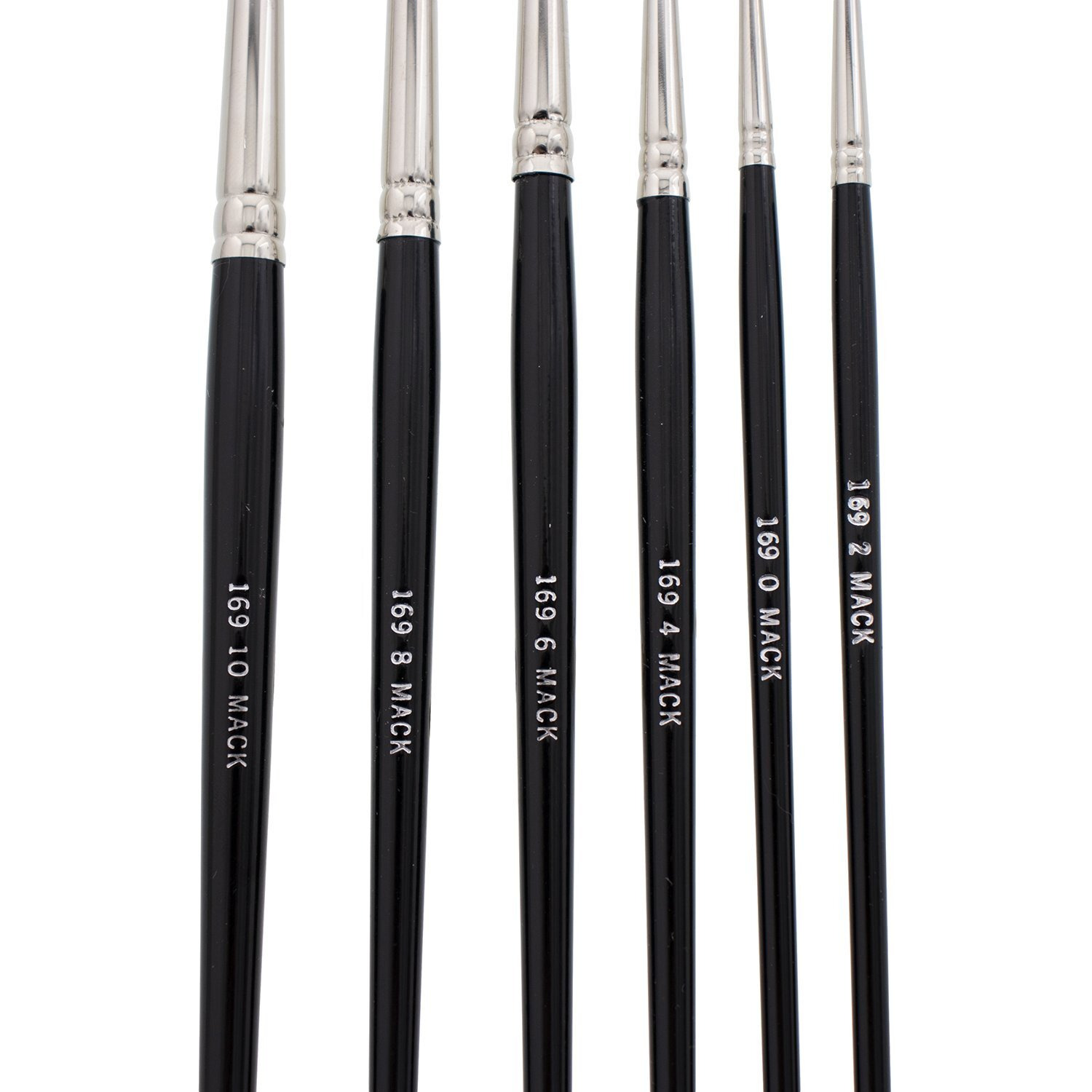 Andrew Mack Brush Am169-0-10 Series 169 Blue Squirrel And Black Synthetic Mix Quill Sizes 0-10 Pinstriping Brushes
