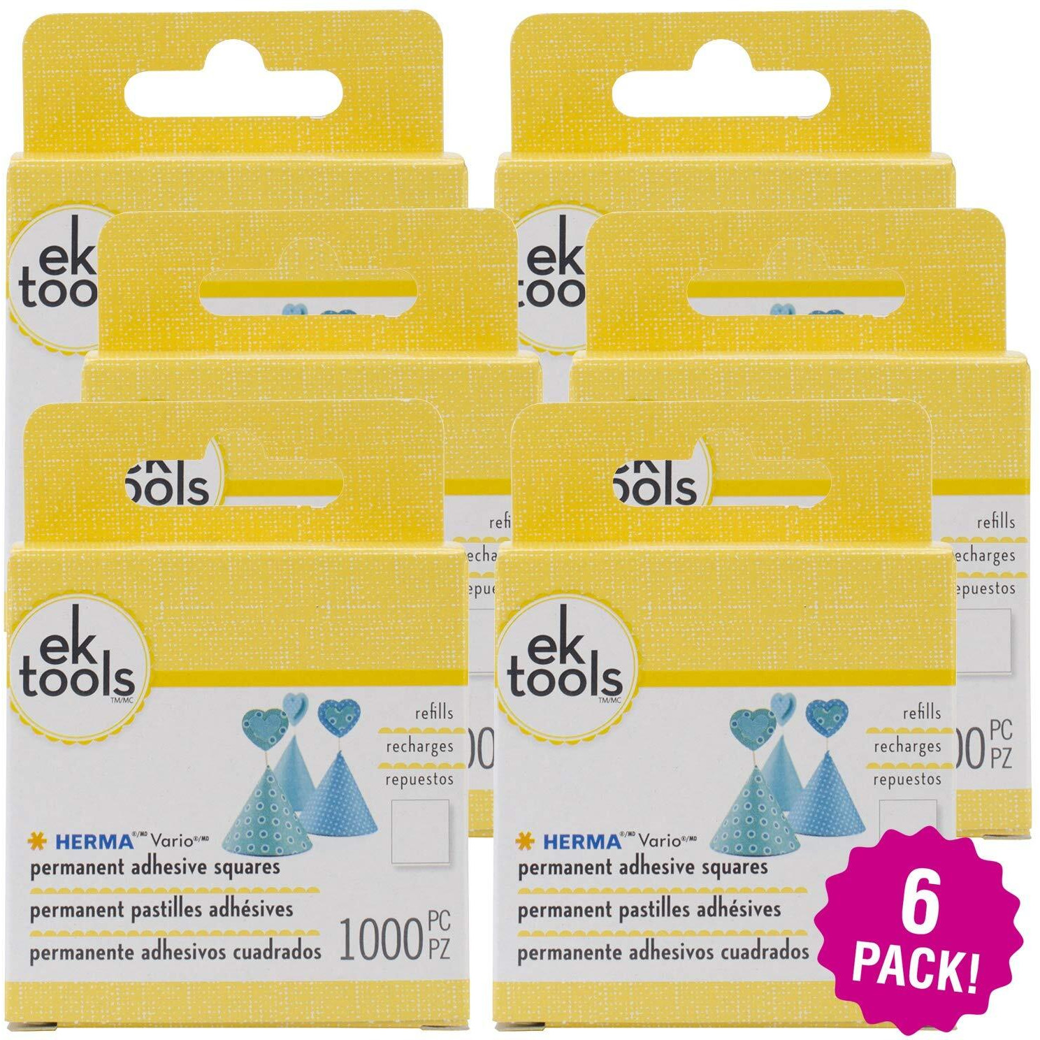 Ek Tools Herma Vario Permanent Adhesive Tab Refill 1000 Count  Multipack Of 6  6 Pack