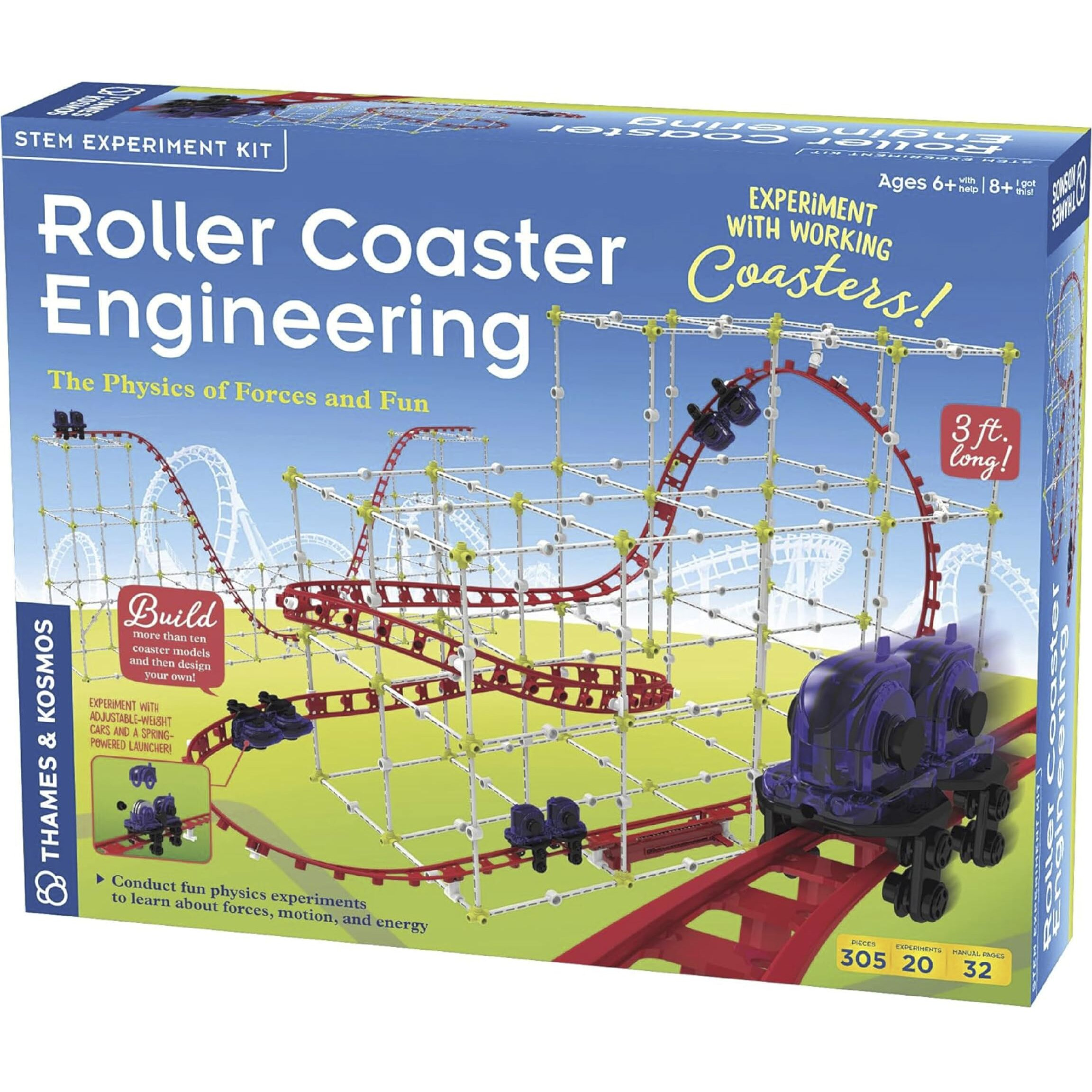 Thames & Kosmos Roller Coaster Engineering Stem Kit | Design  Build  Experiment W/ Working Roller Coaster Models | Explore Physics  Forces  Motion  Energy  Velocity & More | Solve Building Challenges