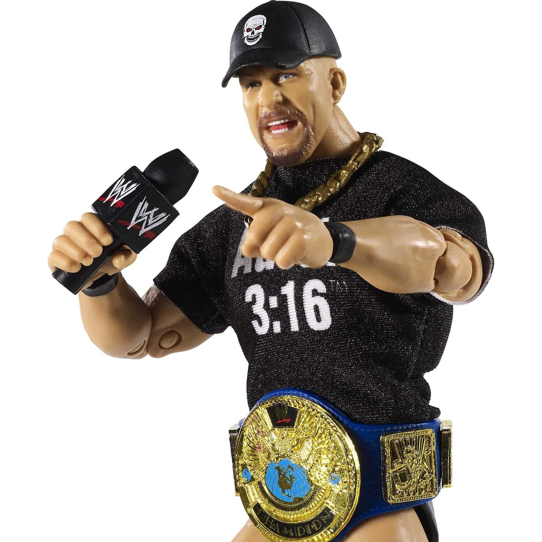Wwe Mattel Ultimate Edition Stone Cold Steve Austin Action Figure  6-In / 15.24-Cm  With Interchangeable Heads  Swappable Hands & Entrance Gear For Ages 8 Years Old & Up