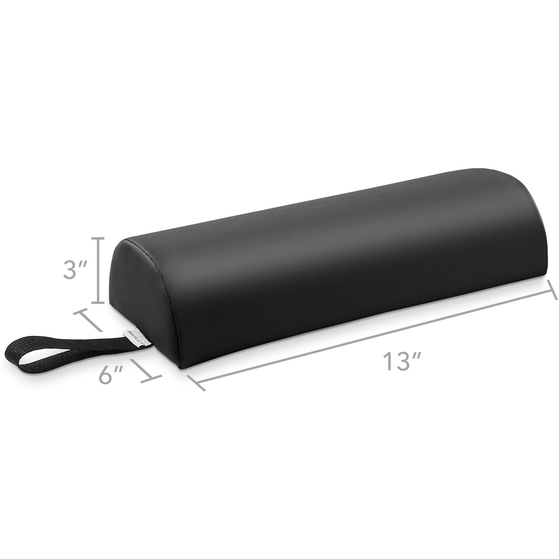 Saloniture Half Round Neck Massage Table Bolster Pillow Pad - 13 X 6 X 3 Inch - Black