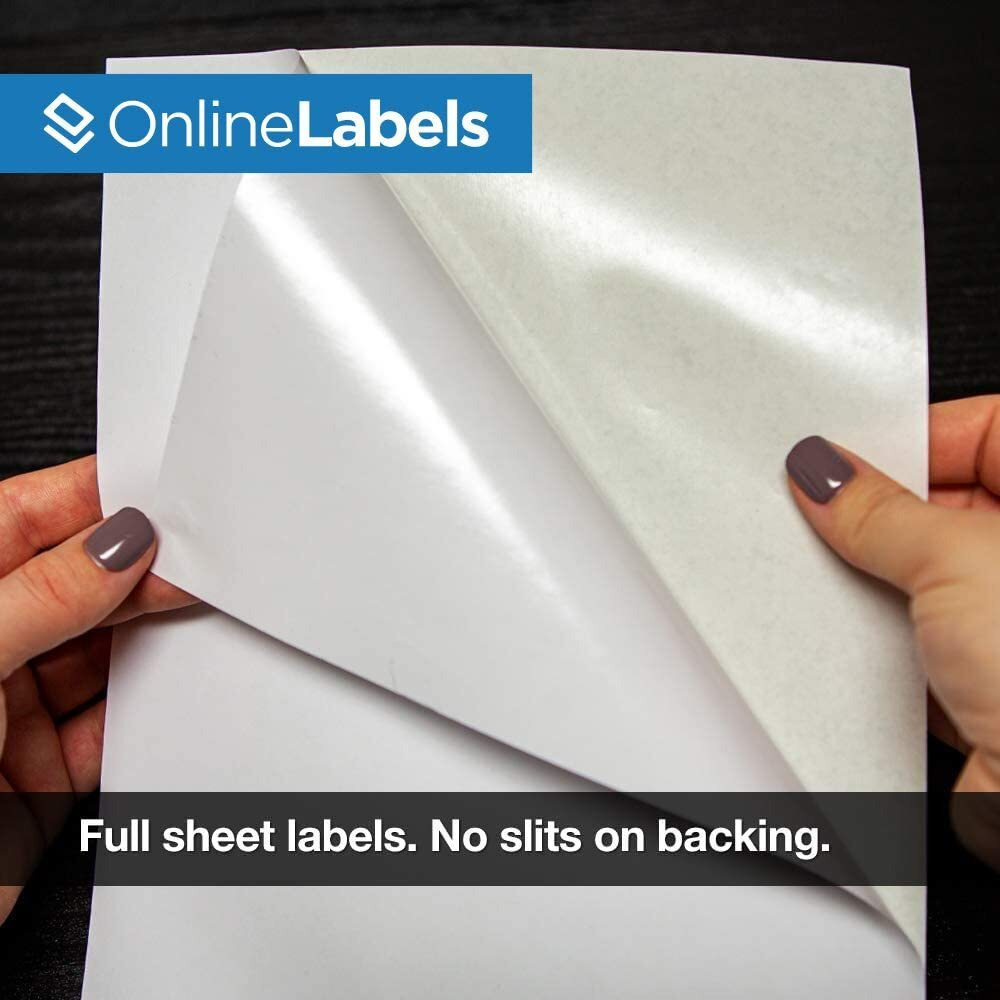Sticker Paper  25 Sheets  White Matte  8.5 X 11 Full Sheet Label  Inkjet Or Laser Printer  Online Labels