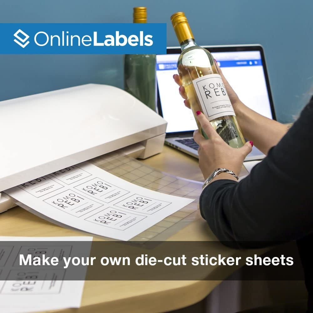 Sticker Paper  25 Sheets  White Matte  8.5 X 11 Full Sheet Label  Inkjet Or Laser Printer  Online Labels