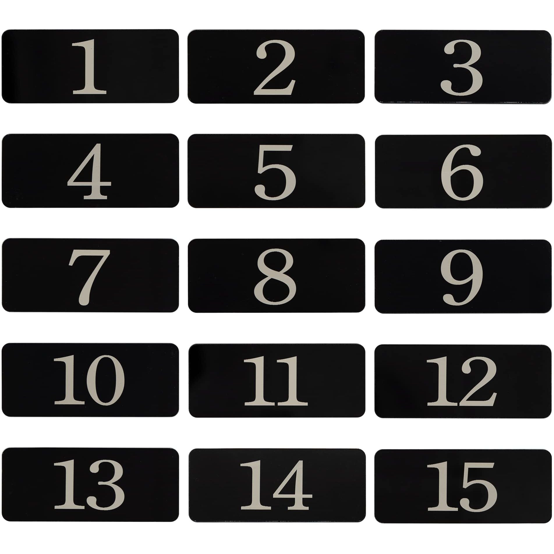 Staymax Plastic Rectangle Locker Numbered Sticker Room Number Table Number (1-10  Black)
