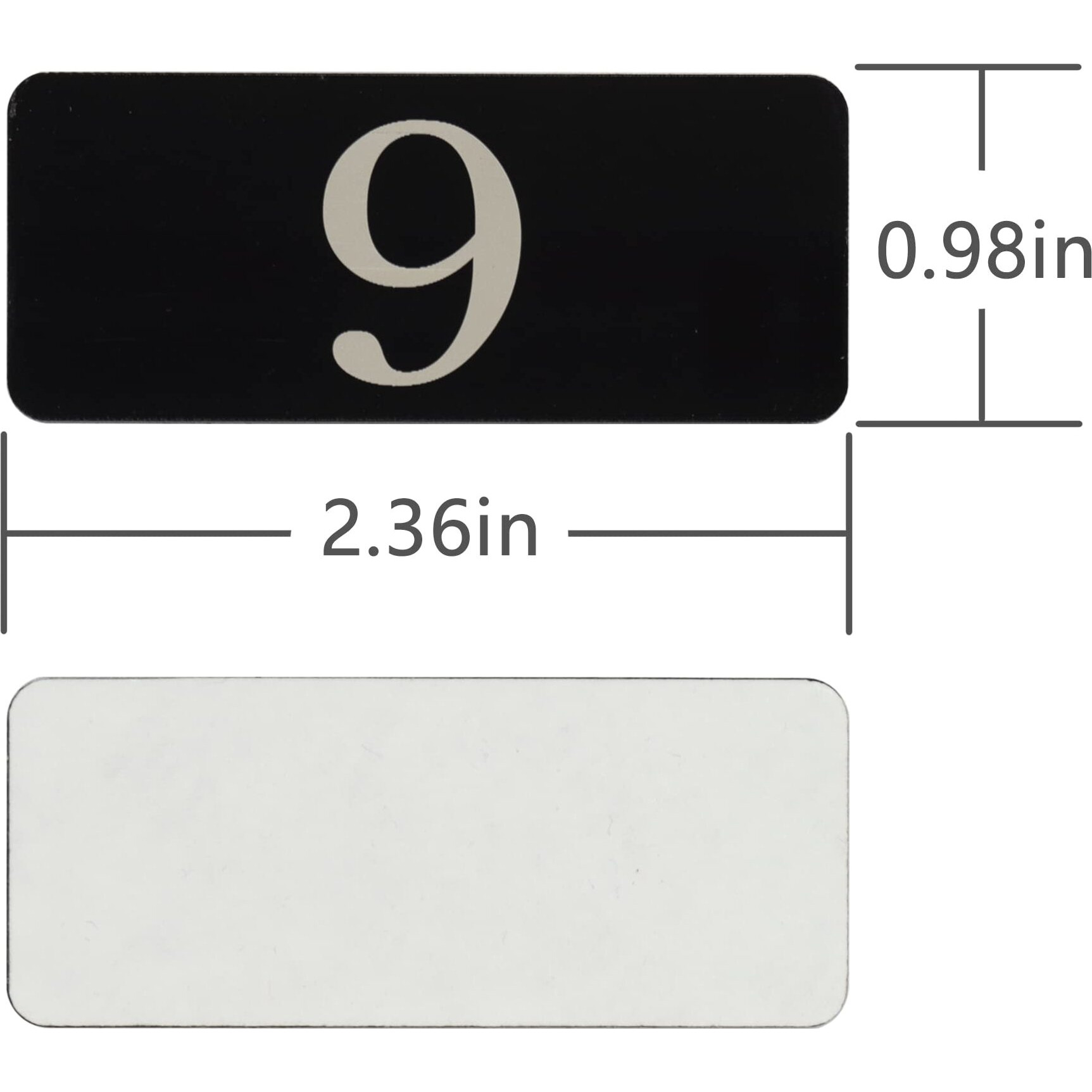 Staymax Plastic Rectangle Locker Numbered Sticker Room Number Table Number (1-10  Black)