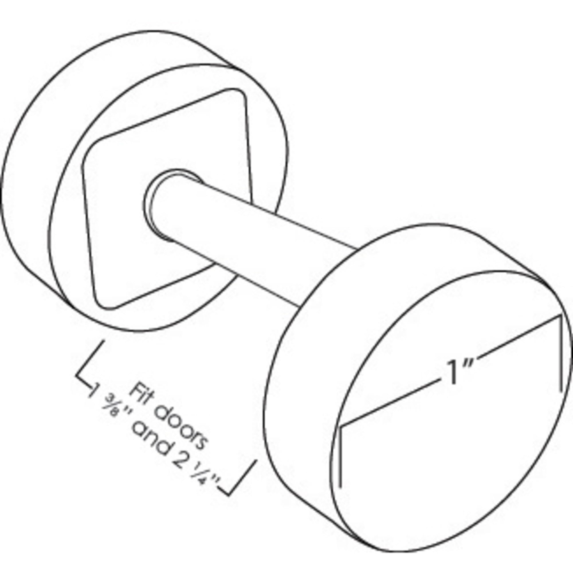 Round Handleset Hole Cover  1 Inch Diameter  Fits Doors 1-3/8"" To 2-1/4"" Thick  Satin Nickel By Stone Harbor Hardware