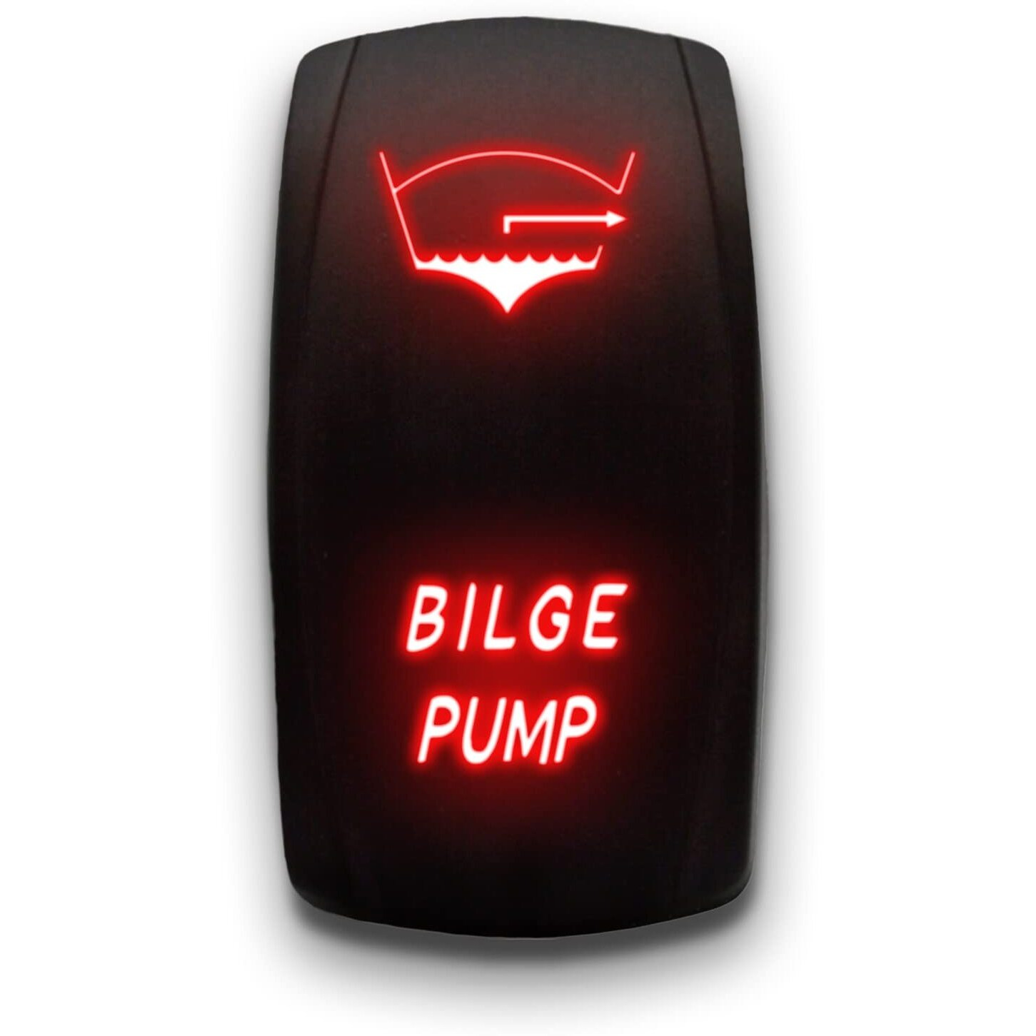 Bilge Pump - Red - Laser Etched Toggle Switch 20A 12V - Vertical Rocker Switch 5-Pin Dpst