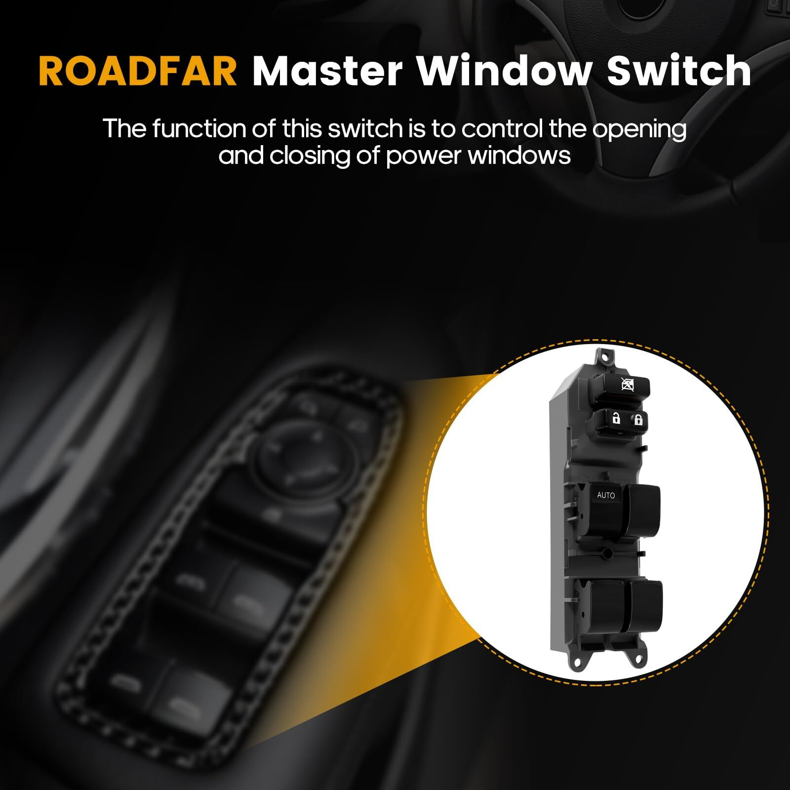 Roadfar Window Switch Power Window Switch Master Control Power Window Switch Front Driver Side Replacement Parts Fits For 2007-2014 Toyota Camry