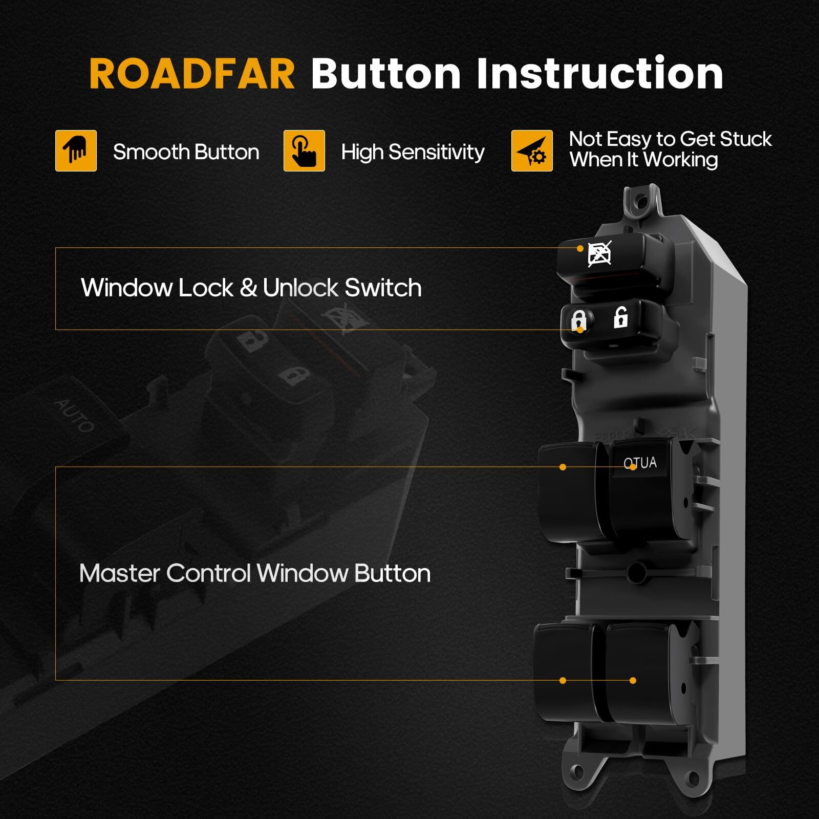 Roadfar Window Switch Power Window Switch Master Control Power Window Switch Front Driver Side Replacement Parts Fits For 2007-2014 Toyota Camry