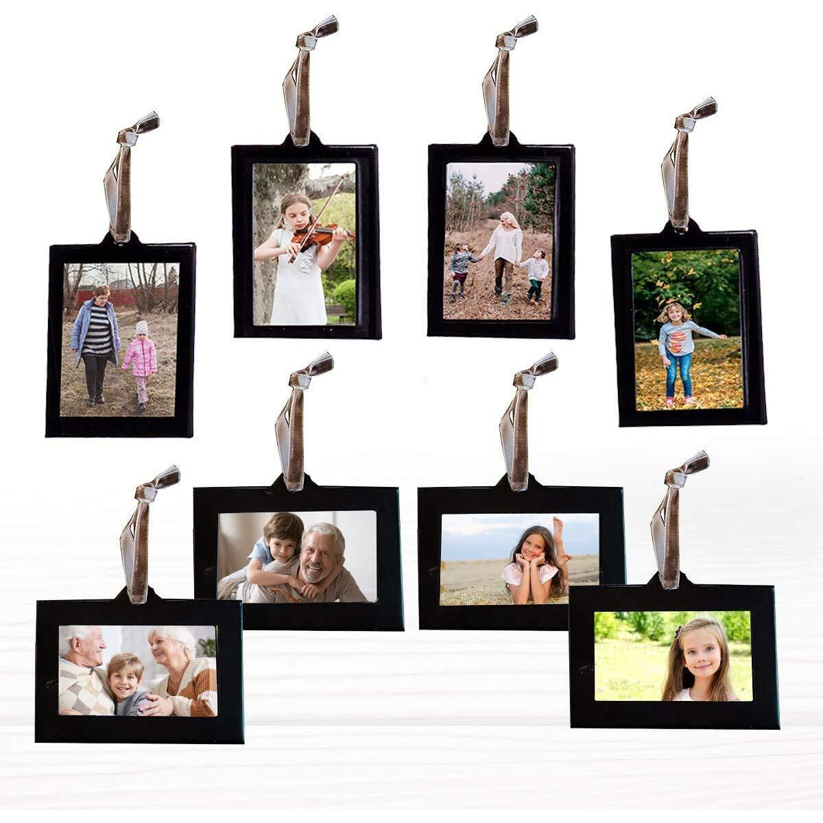 Klikel Family Tree Picture Frame Ornaments - 4 Vertical Hanging And 4 Horizontal Hanging Photo Frames - 1.5&quot&quot X 2.5&quot&quot Photo Opening