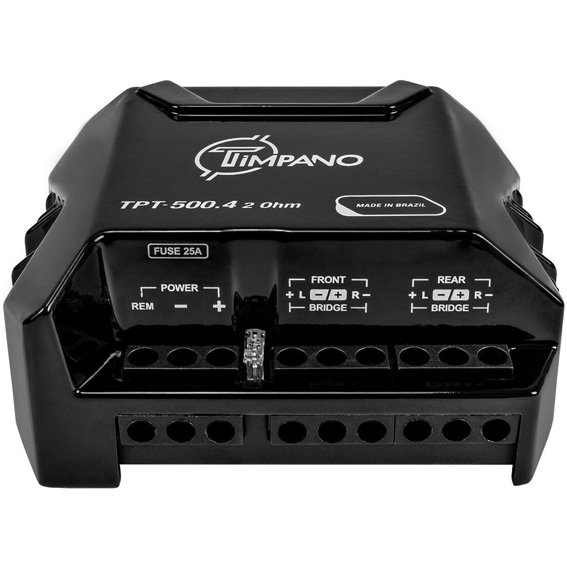 Timpano Tpt500.4 Compact 4 Channel Car Audio Amplifier  4 X 125 Watts At 2 Ohm  Mini Stereo 12 Volts Full Range Class D Amp Bridgeable