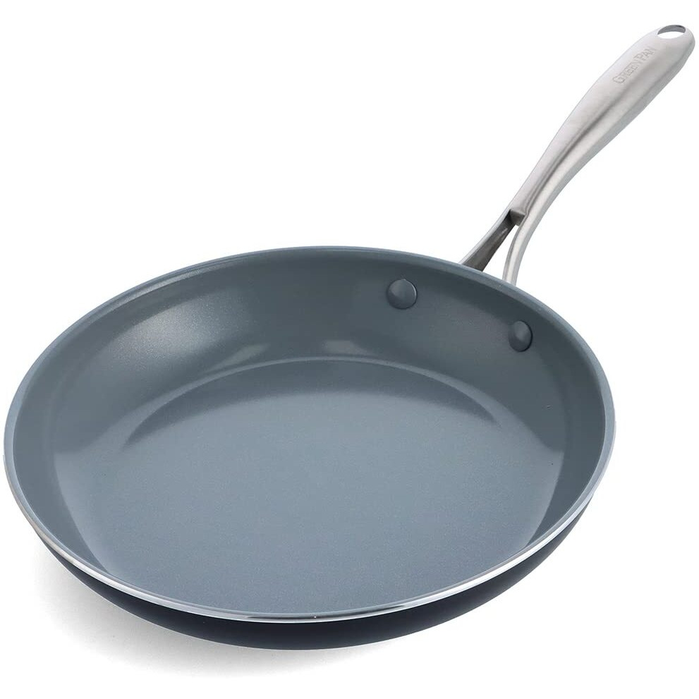 Greenpan Swift Healthy Ceramic Nonstick  10"" Frying Pan Skillet  Stainless Steel Handle  Pfas-Free  Dishwasher Safe  Oven Safe  Black