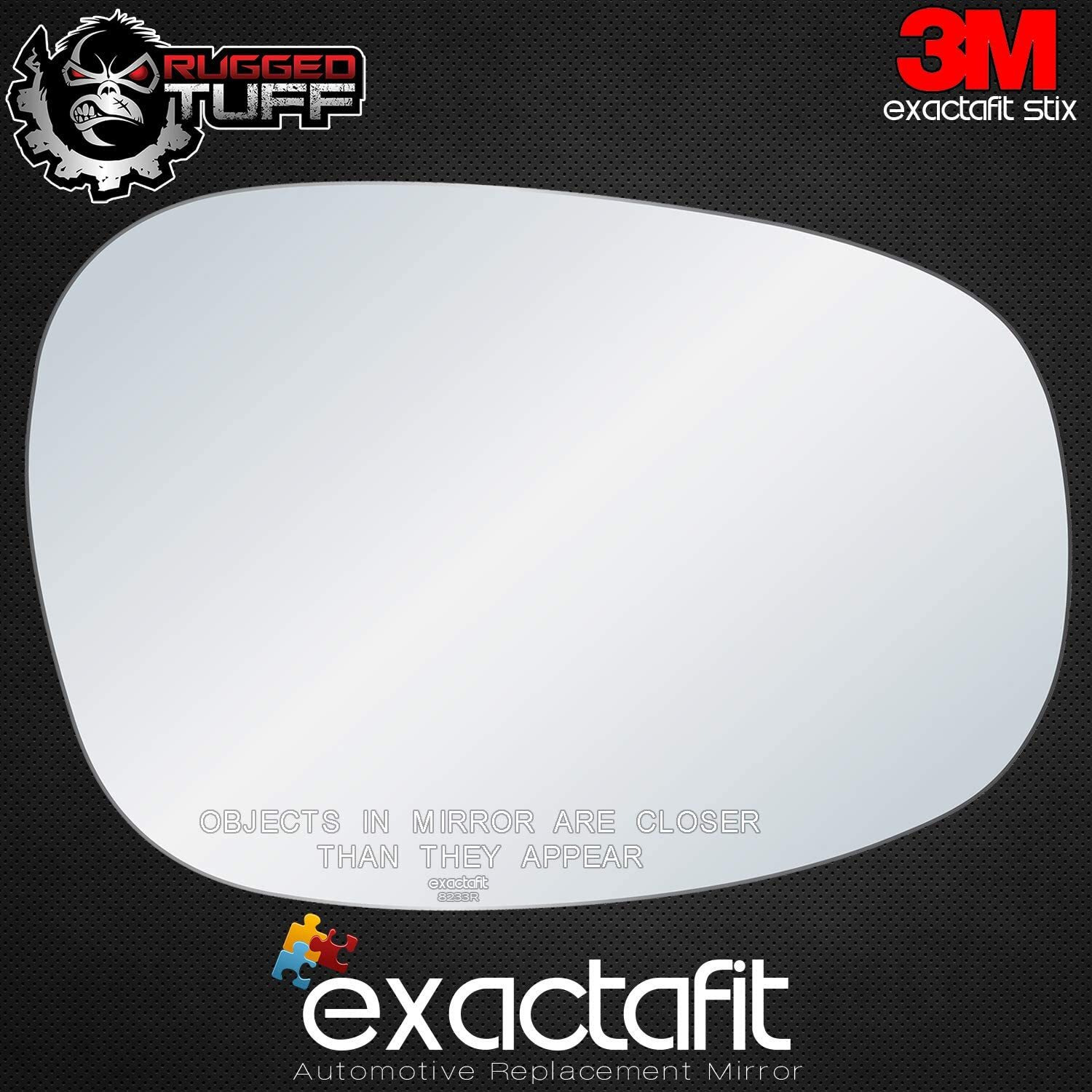 Exactafit 8233R Passenger Side Mirror Glass Right Replacement Compatible With Bmw 2010-2013 1 Series  2009-2013 3 Series  2008-2012 M3