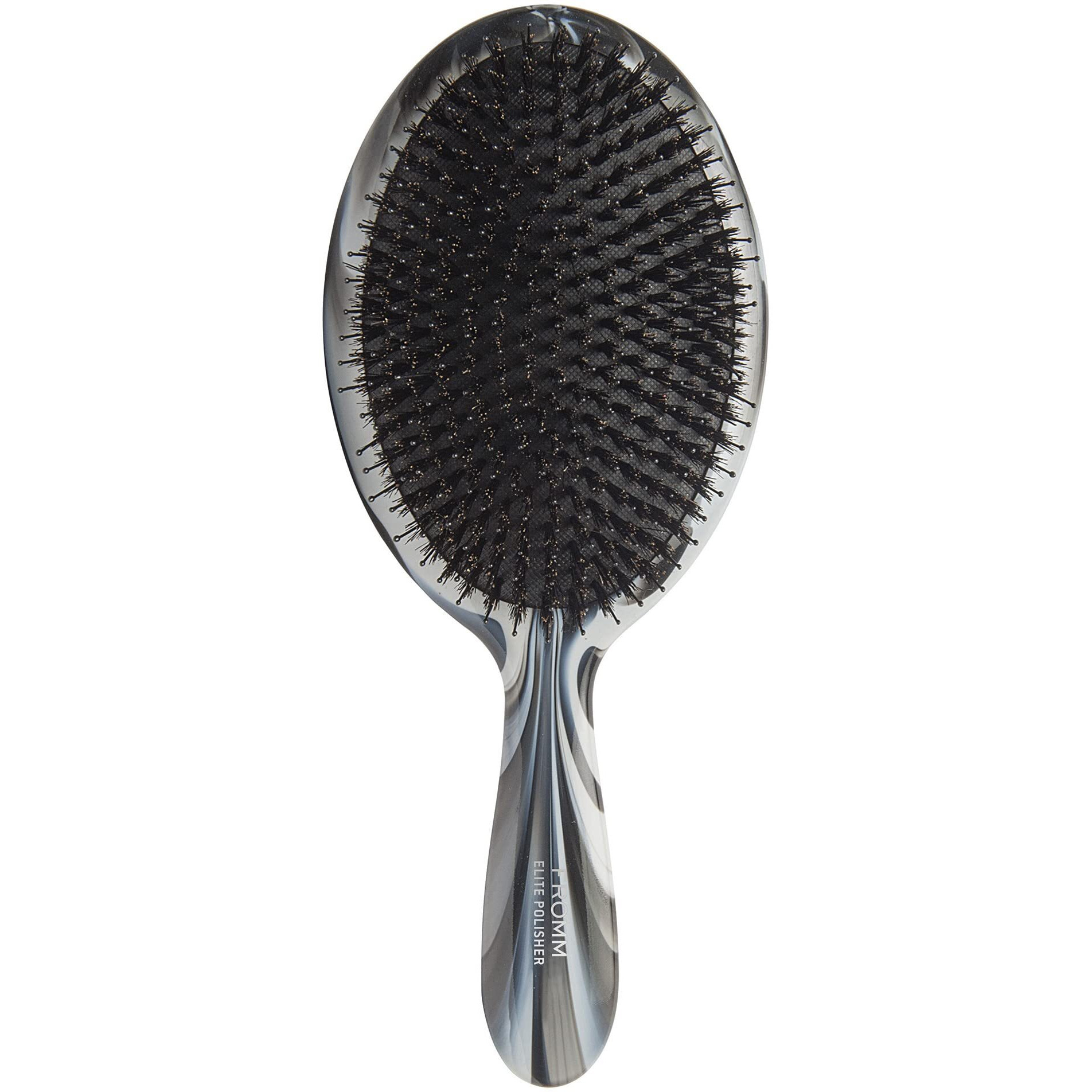 Fromm Professional Elite Polisher Ceramic X Ionic Luxurious Shine Boar Bristle Brush | Gentle Hair Detangler & Massage Brush Smooths Frizz & Flyaways For Medium To Thick Curly Hair