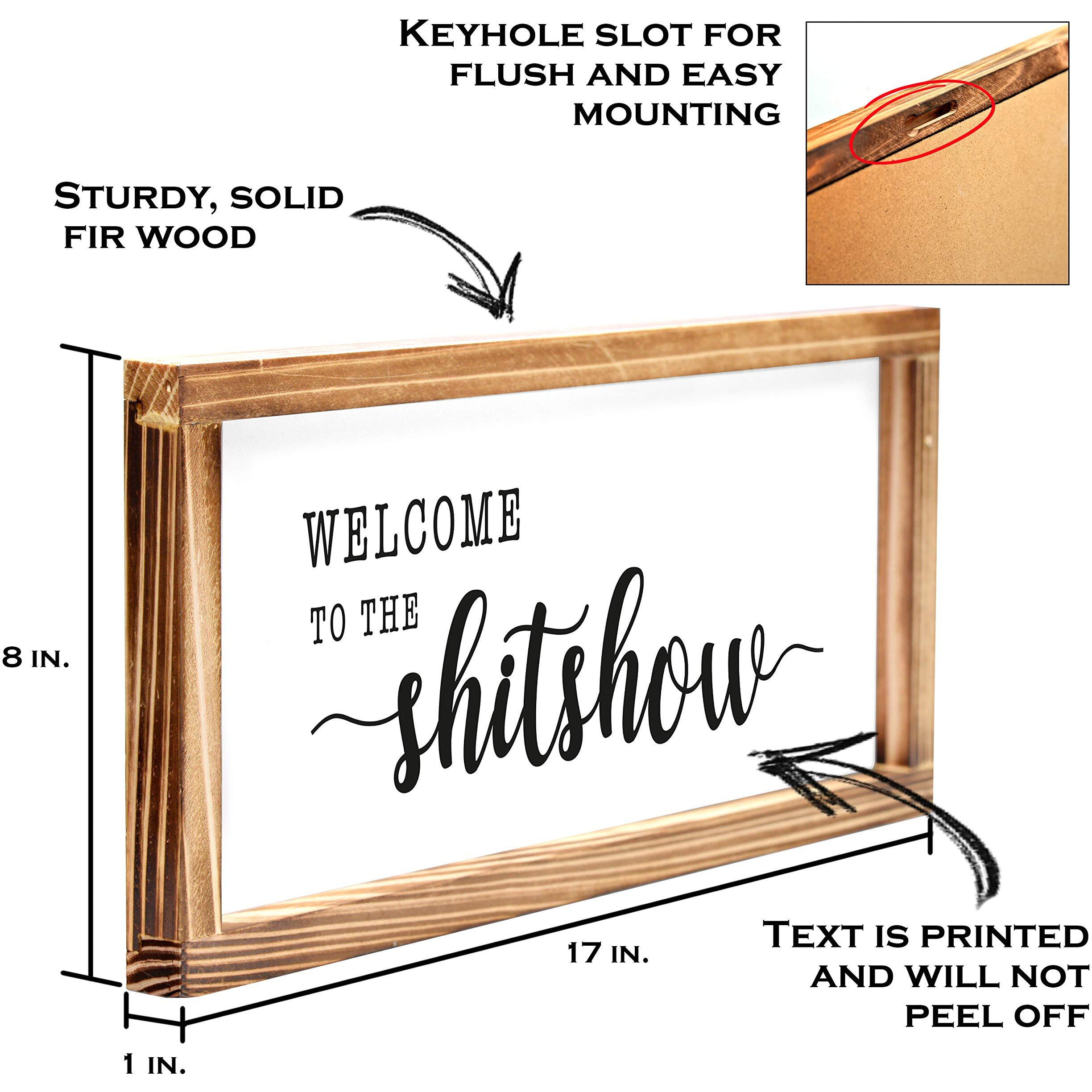 Welcome To The Shitshow Sign 8X17 Inch  Rustic Sign  Welcome To Shitshow Home  Vintage Sign  Welcome To Our Shitshow Sign With Wood Frame