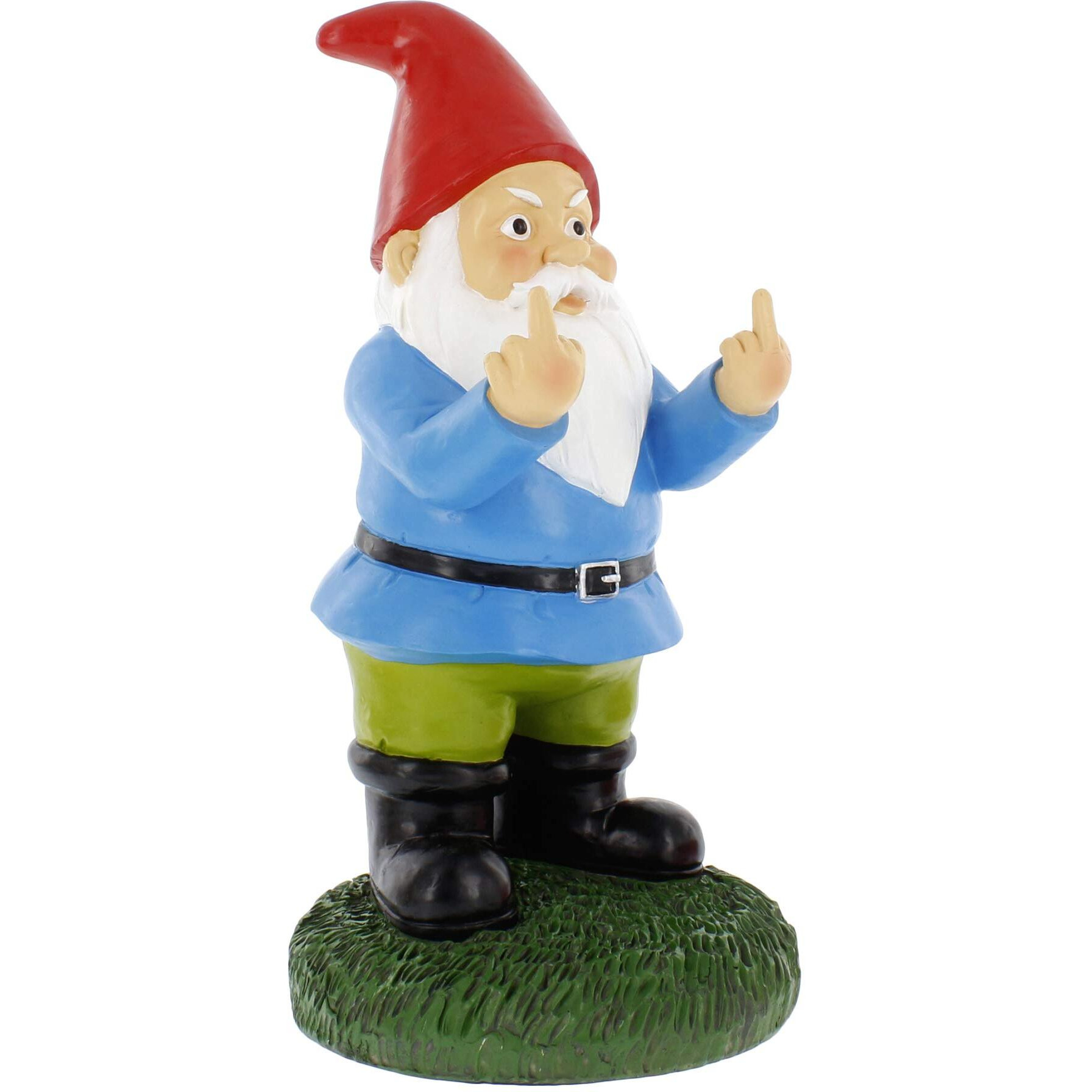 Gnometastic Middle Finger Gnome Statue  Large 12.5"" Tall - Original Double Bird Garden Gnome Statue Decoration And Lawn Ornament - Funny Garden Gnomes For Outdoor Or Home Decor