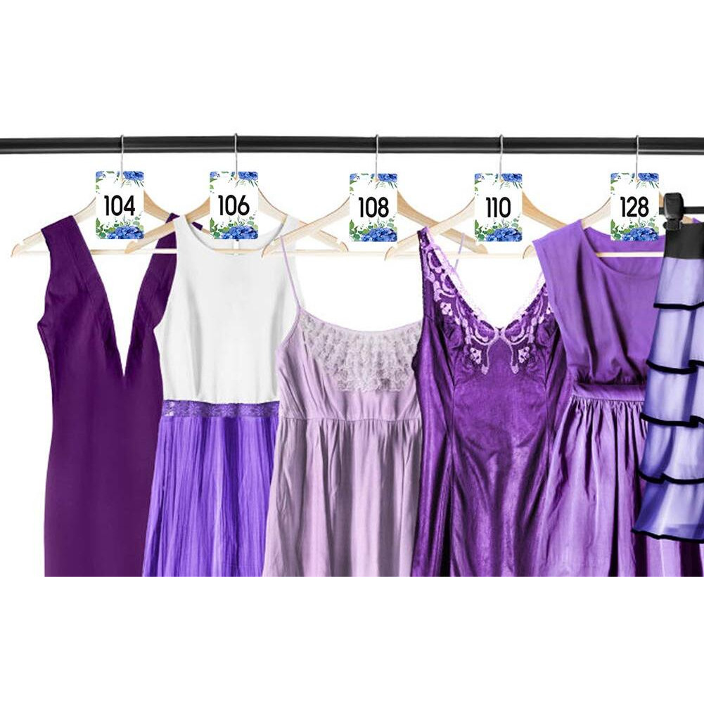 Facraft Live Number Tag 001-100  Floral Purple Live Sale Number Cards Normal And Reverse Mirror Image Hanger Cards