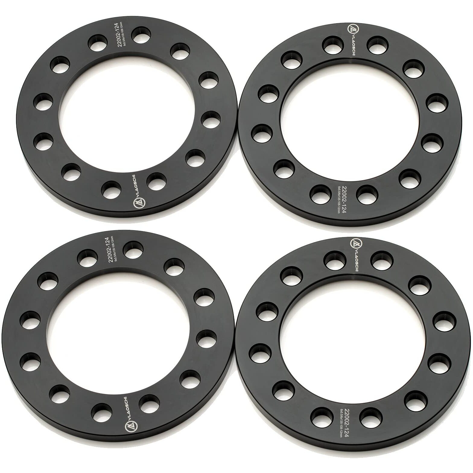 Vlaoschi Black Forged 6X5 6X120 6X127 Wheel Spacers 1/2 Inch (12Mm) Compatible With Chevy Gmc 6 Lug For 2002-2009 Trailblazer | 2015-2022 Colorado | 2018-2022 Traverse | 2002-2009 Envoy - Pack Of 4