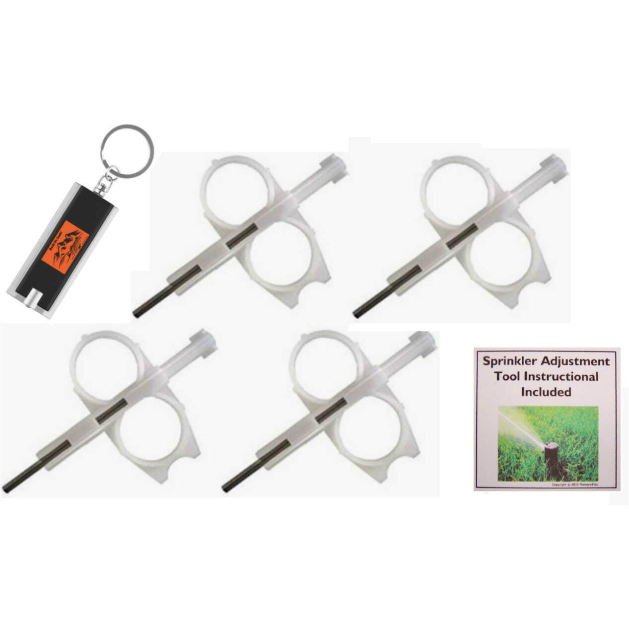 4 Pack Hunter Pgp Rotor Adjustment Tool - Pgp Sprinkler Keys/Rotor Tool/Pgp Adjustment Tool  Hunter Irrigation Sprinkler Key Adjustment Wrench Fits Pgp  Pgj  I20  I25  I40 Heads + Led Keychain