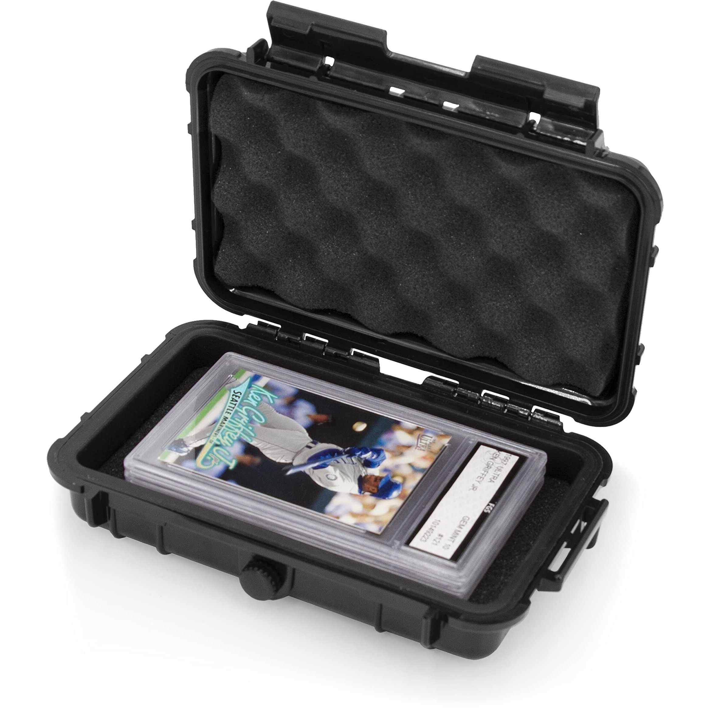 Casematix Graded Card Storage Box Sports Trading Card Case Compatible With Up 3 Bgs 5 Psa Card Graded Sports Card Slabs - Airtight  Waterproof With Moisture And Dust Protection