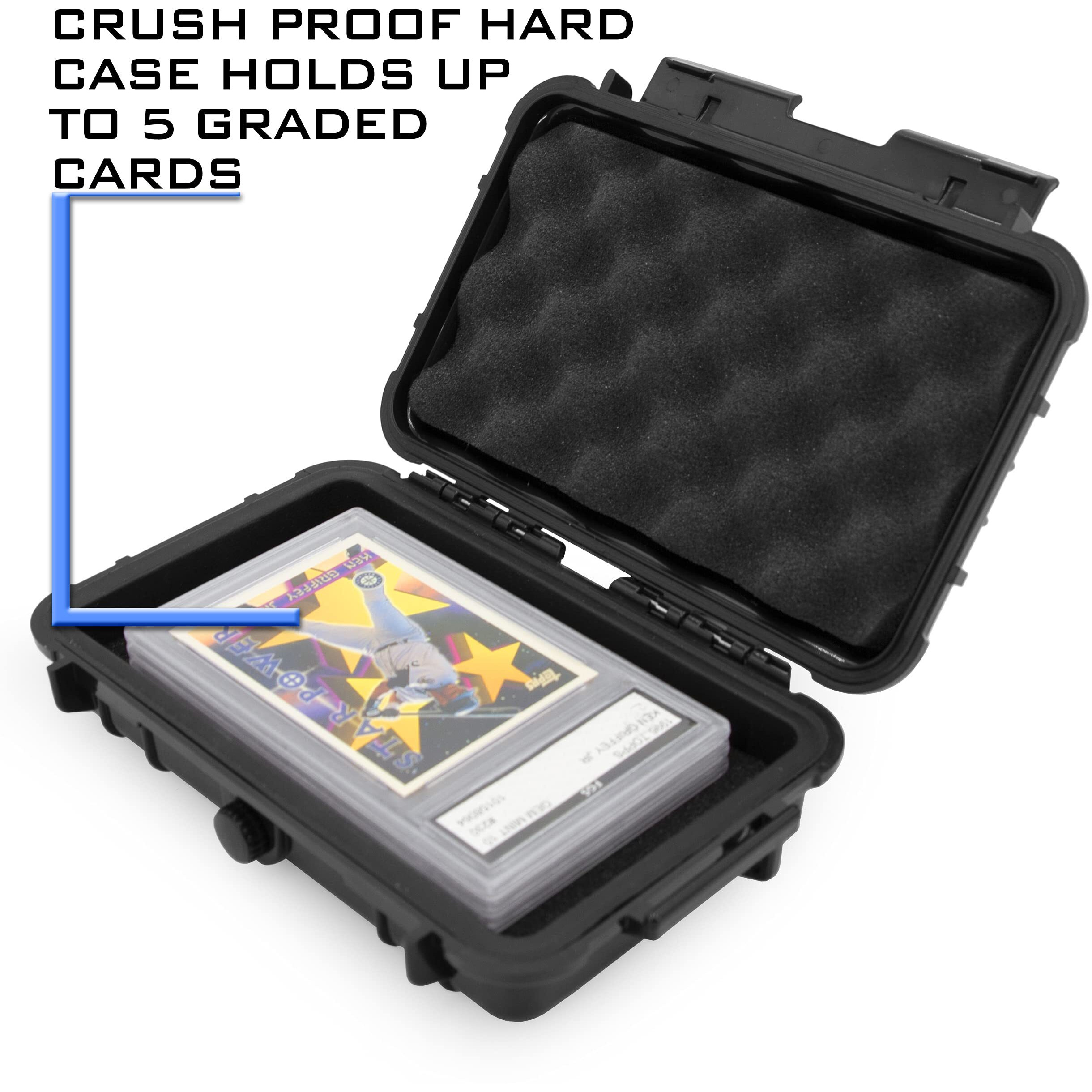 Casematix Graded Card Storage Box Sports Trading Card Case Compatible With Up 3 Bgs 5 Psa Card Graded Sports Card Slabs - Airtight  Waterproof With Moisture And Dust Protection